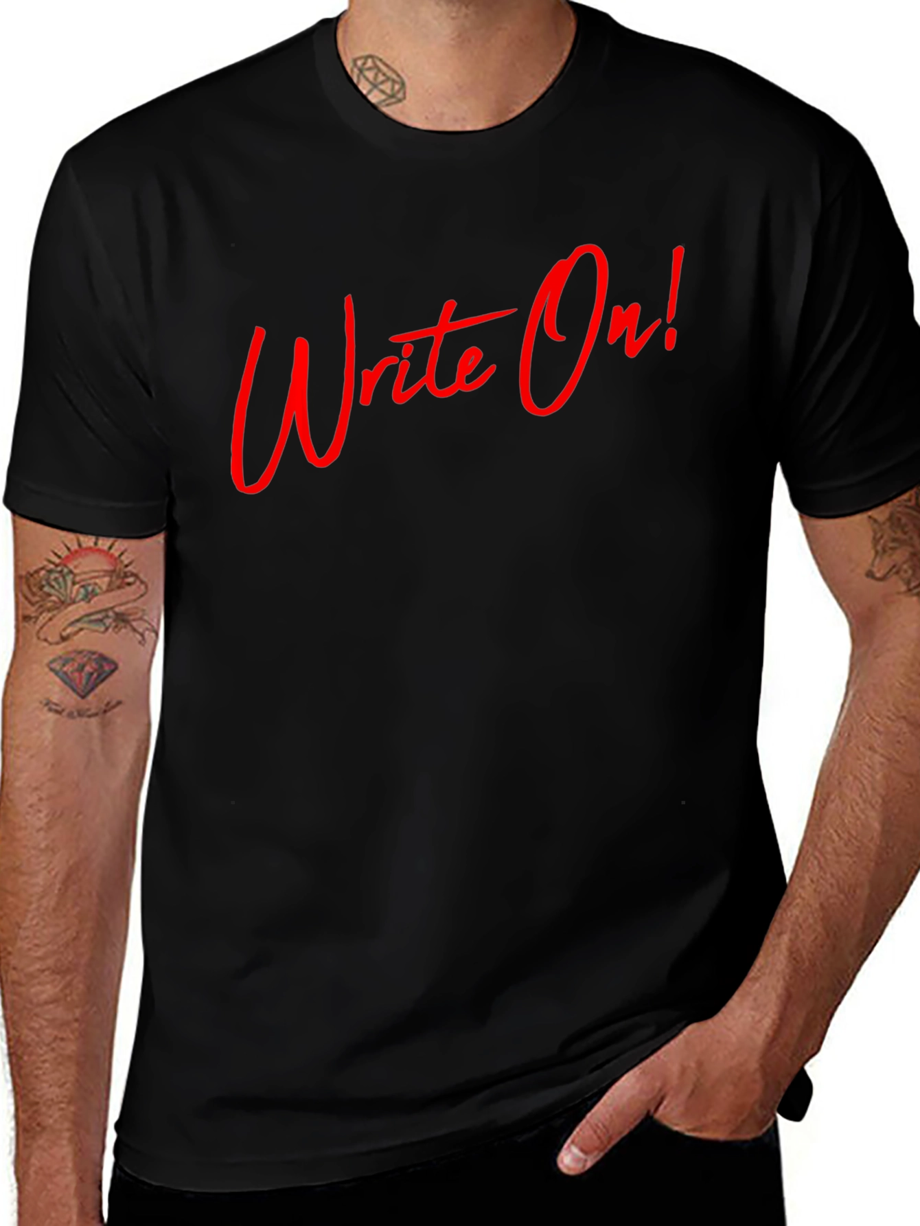 Write On! Graphic Tee - Black Cotton T-Shirt