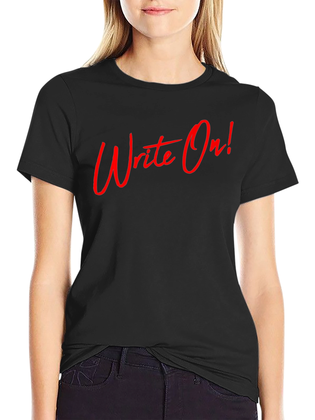 Write On! Graphic Tee - Black Cotton T-Shirt