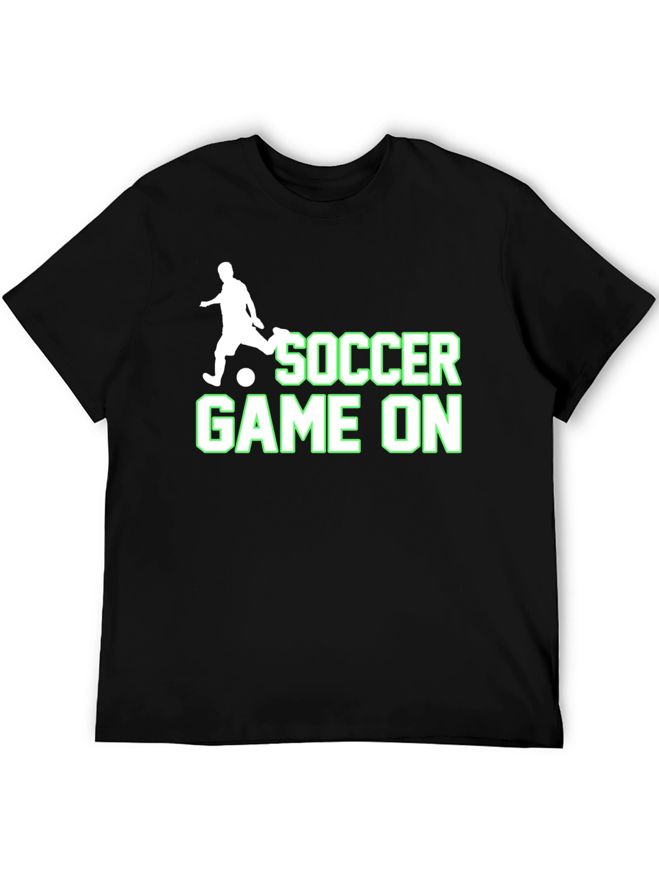 Soccer Game On Black T-Shirt