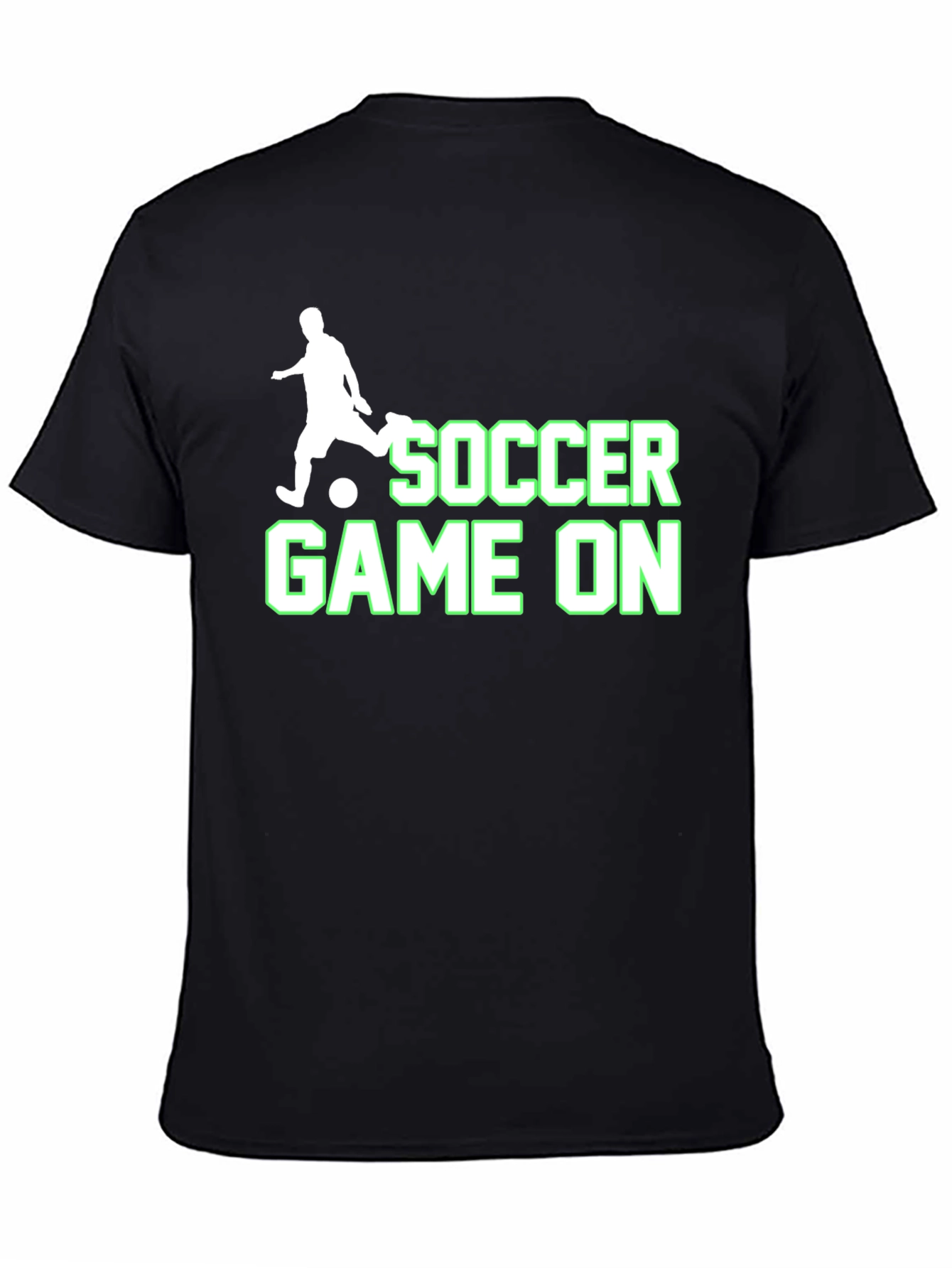 Soccer Game On Black T-Shirt