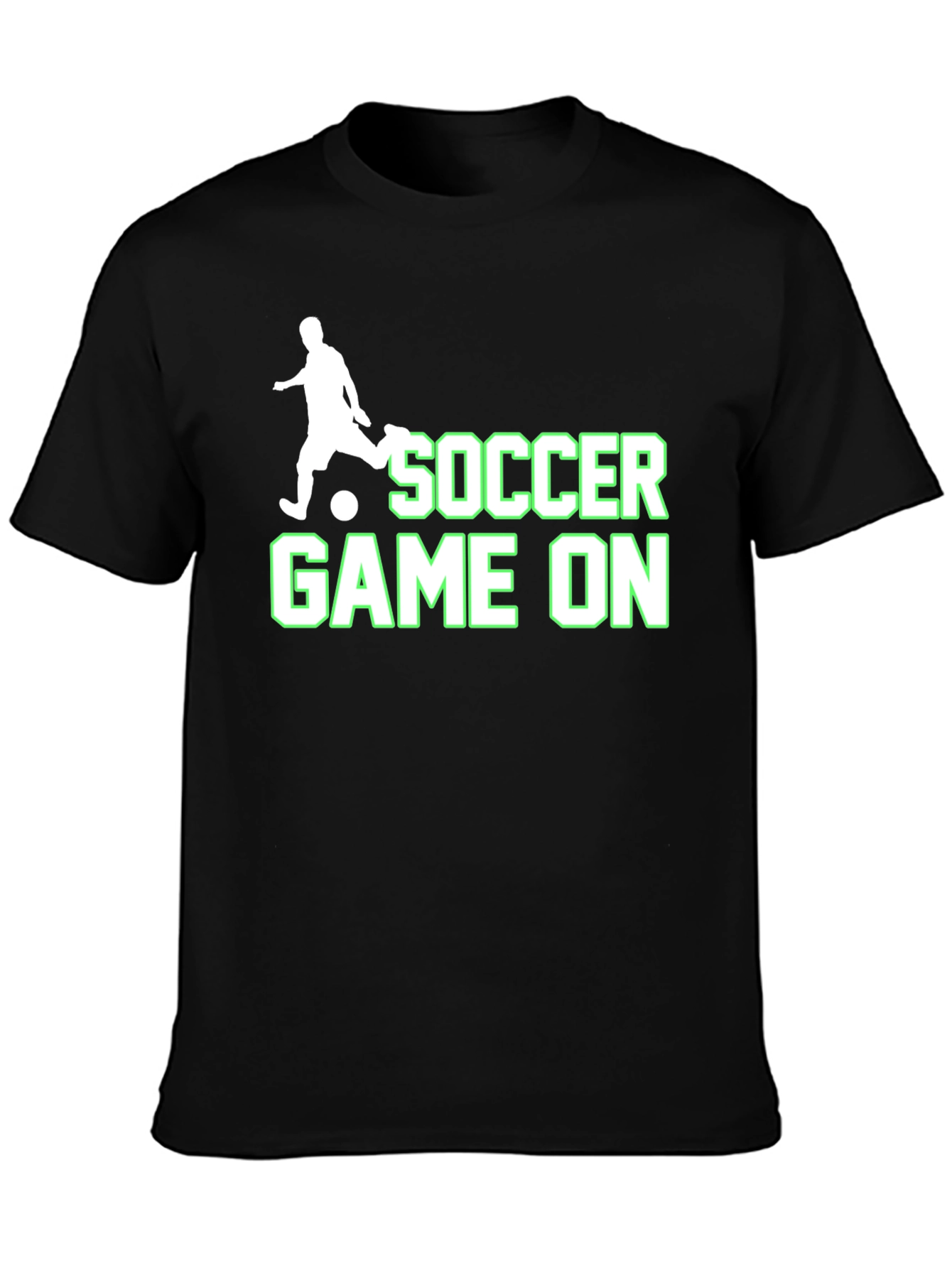 Soccer Game On Black T-Shirt