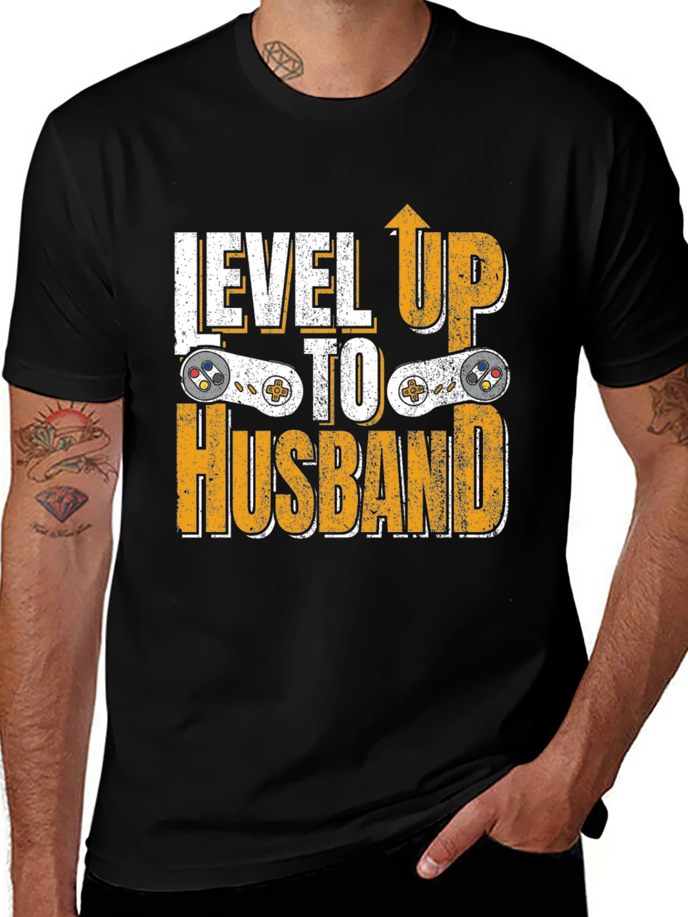 Level Up To Husband T-Shirt Gamer Wedding Gift