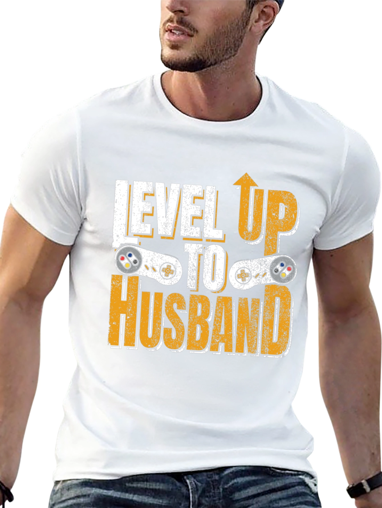 Level Up To Husband T-Shirt Gamer Wedding Gift