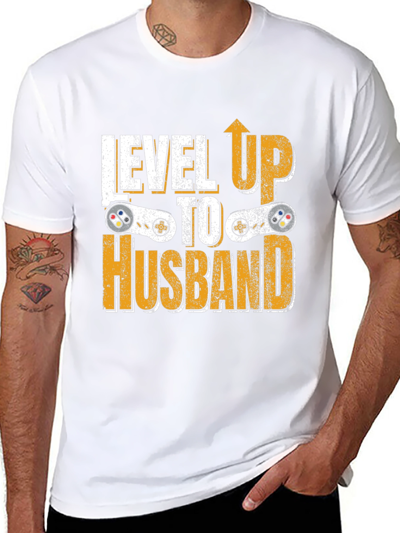 Level Up To Husband T-Shirt Gamer Wedding Gift