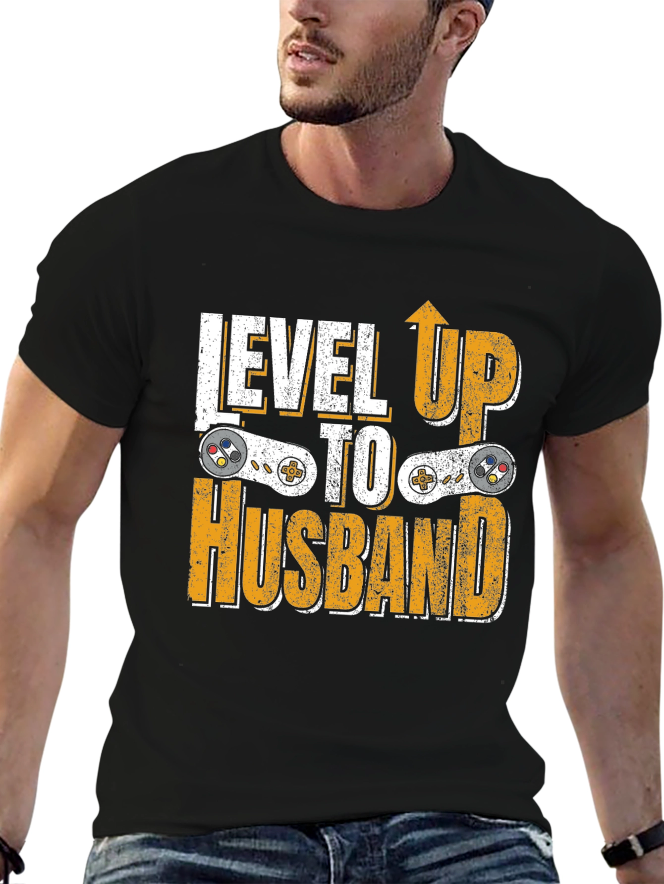 Level Up To Husband T-Shirt Gamer Wedding Gift