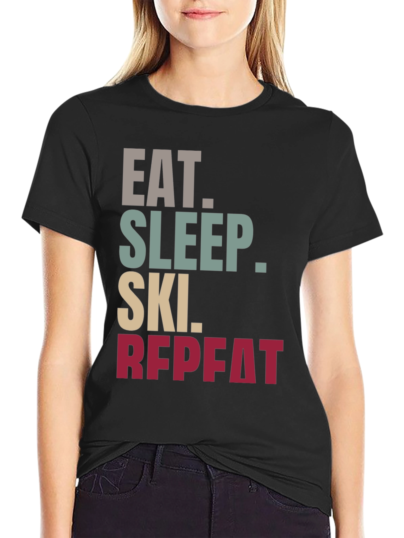 Eat Sleep Ski Repeat T-Shirt | Sporty Style