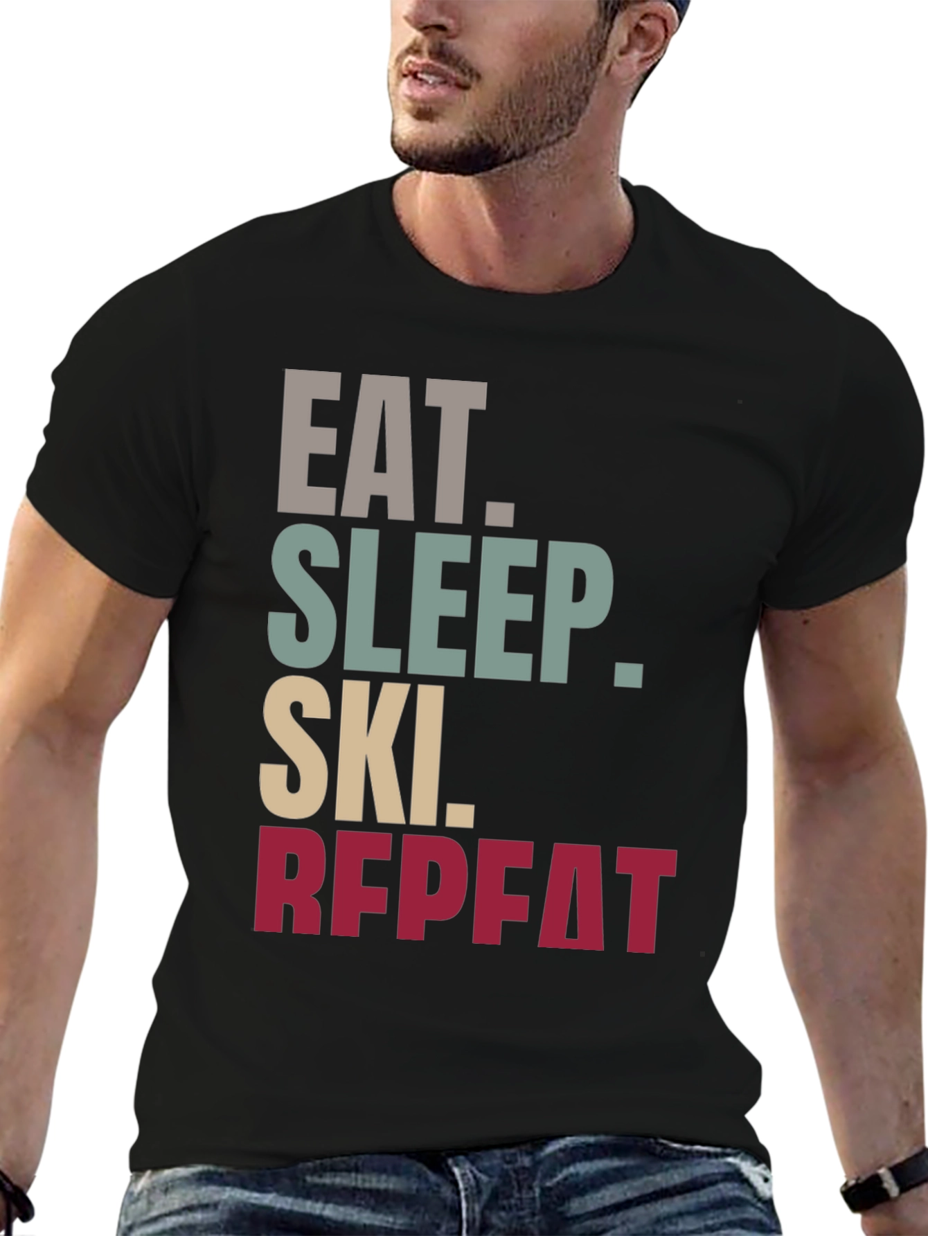Eat Sleep Ski Repeat T-Shirt | Sporty Style
