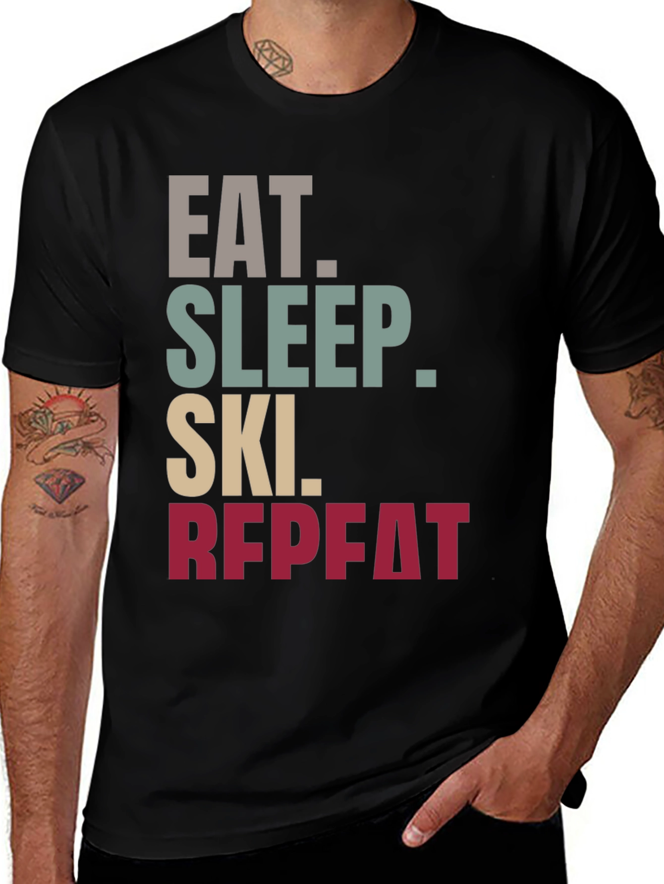 Eat Sleep Ski Repeat T-Shirt | Sporty Style