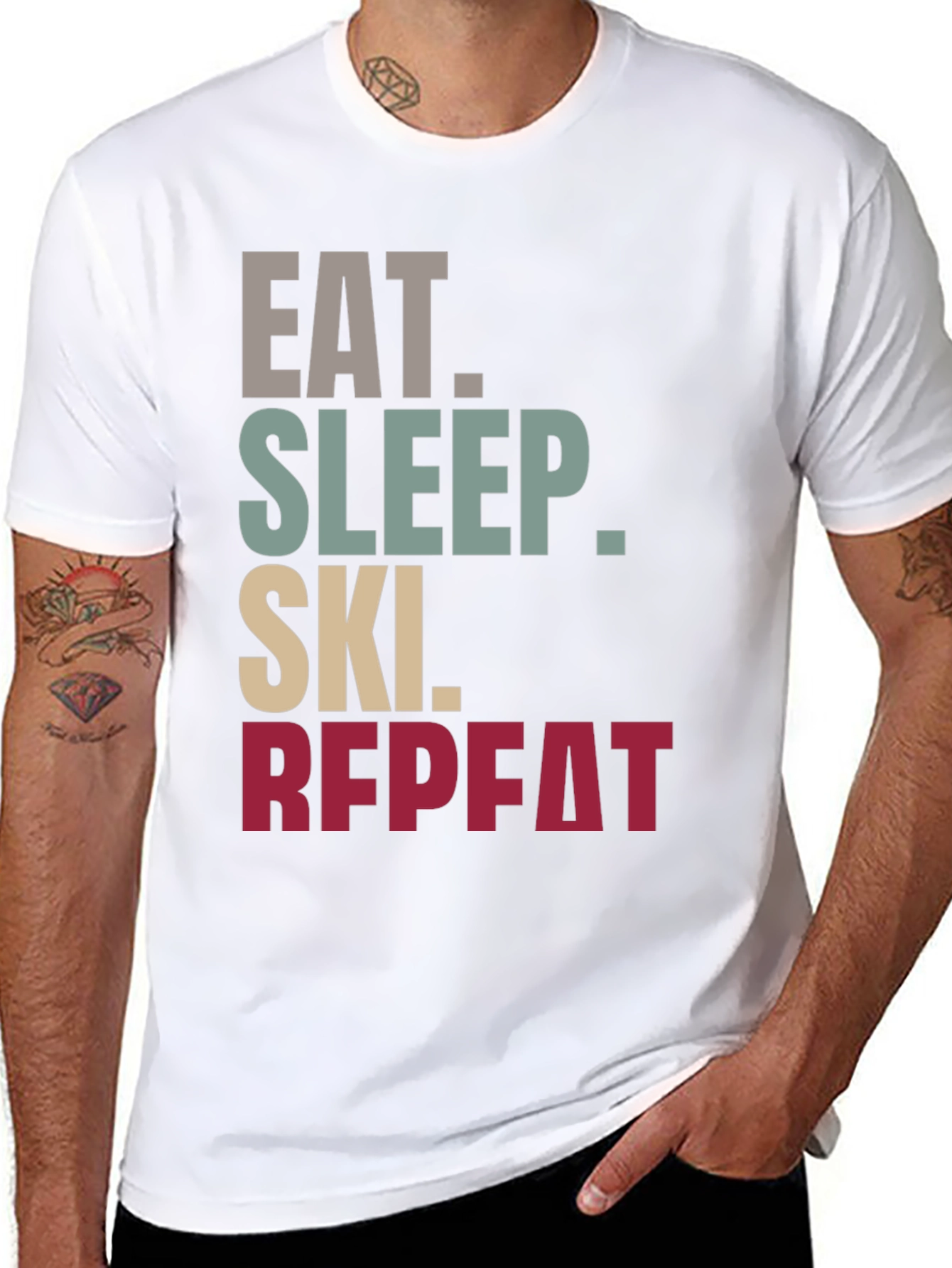 Eat Sleep Ski Repeat T-Shirt | Sporty Style