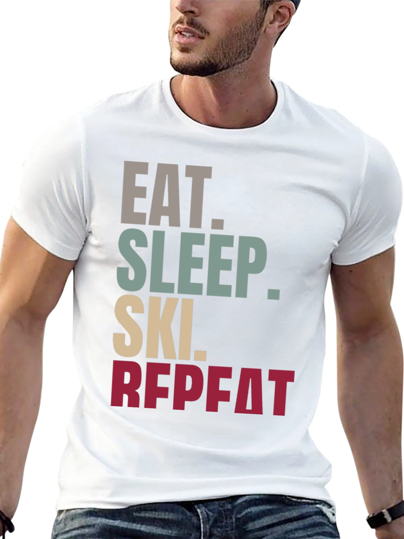 Eat Sleep Ski Repeat T-Shirt | Sporty Style