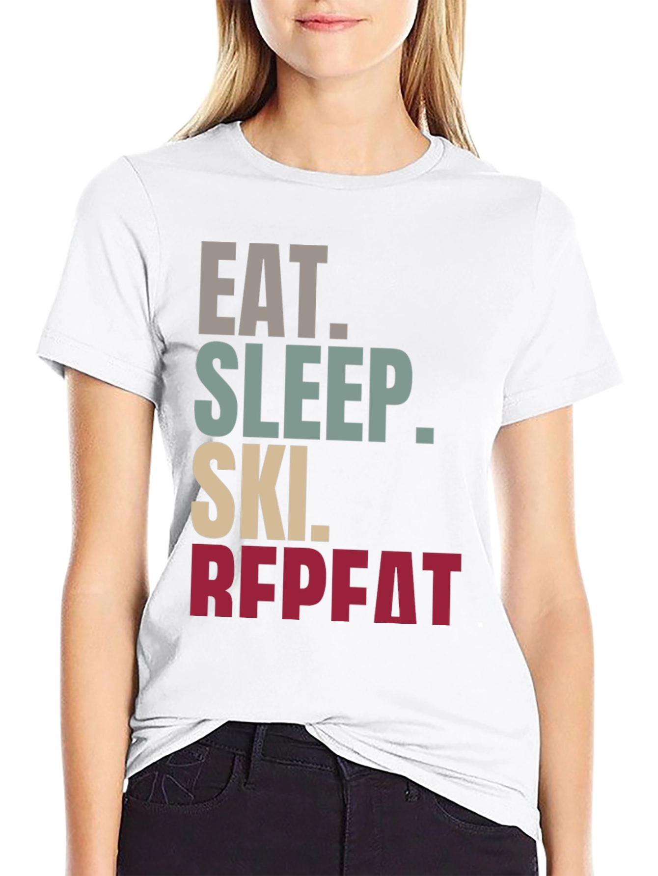 Eat Sleep Ski Repeat T-Shirt | Sporty Style
