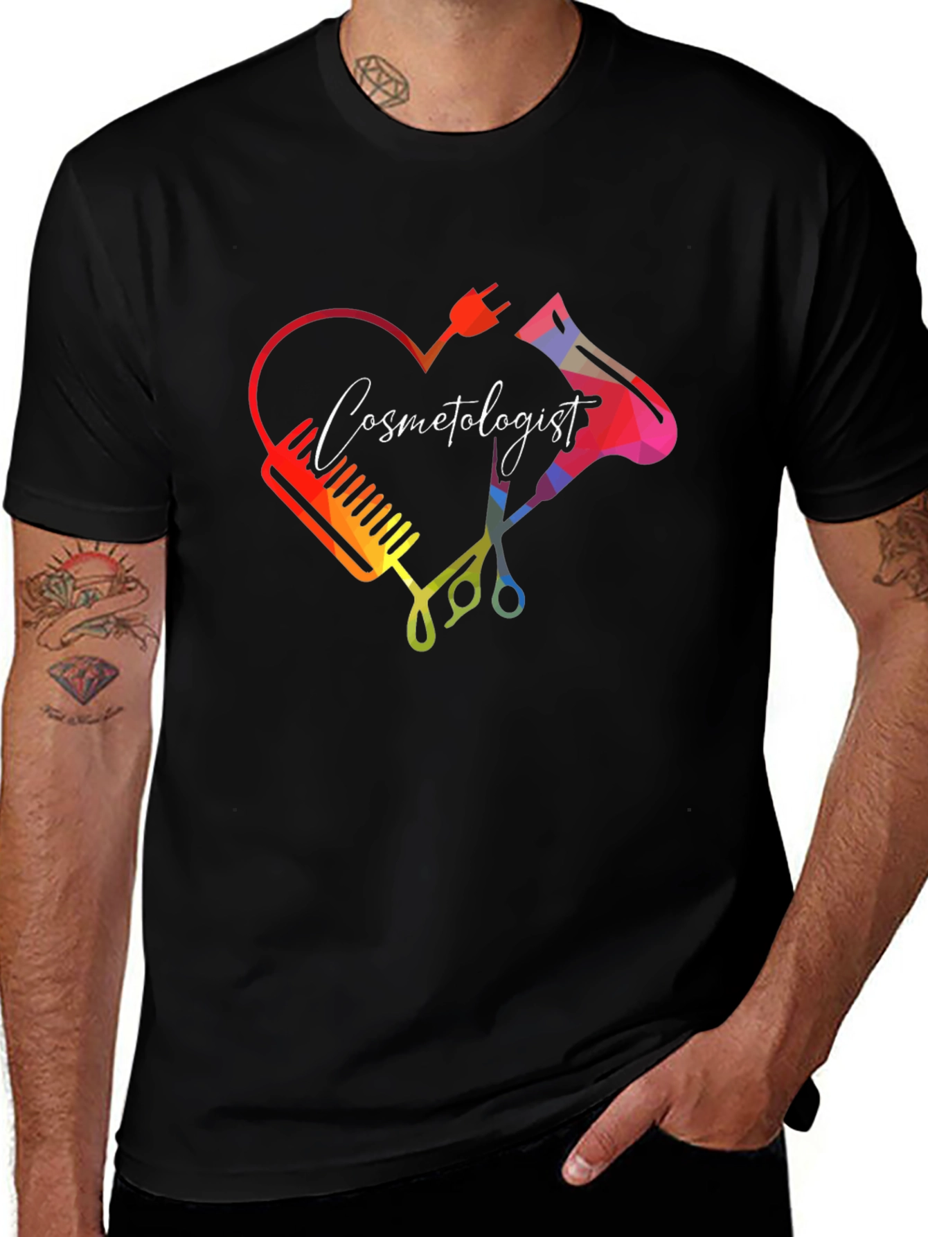 Cosmetologist Heart Graphic T-Shirt - Stylish Salon Apparel