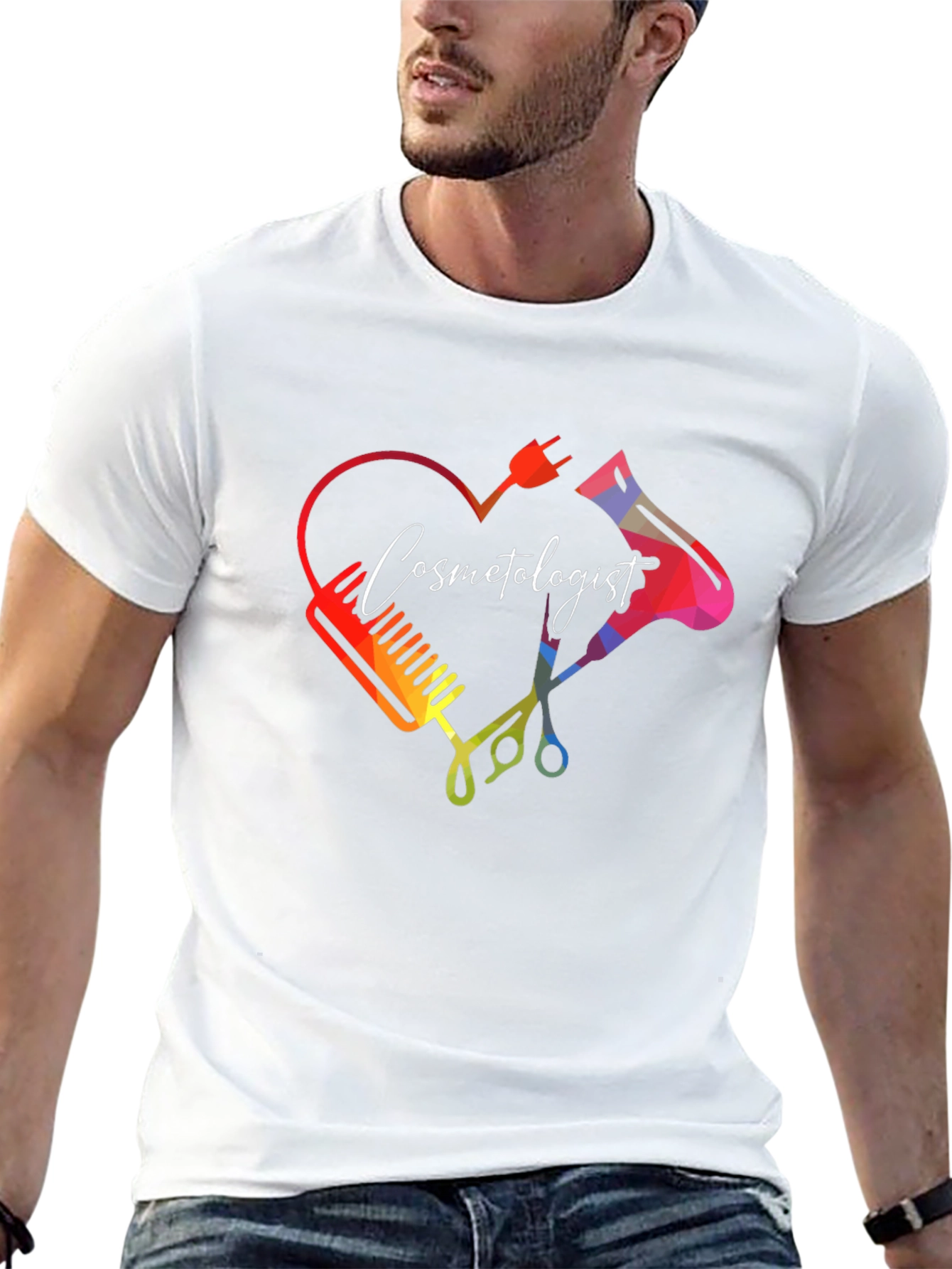 Cosmetologist Heart Graphic T-Shirt - Stylish Salon Apparel