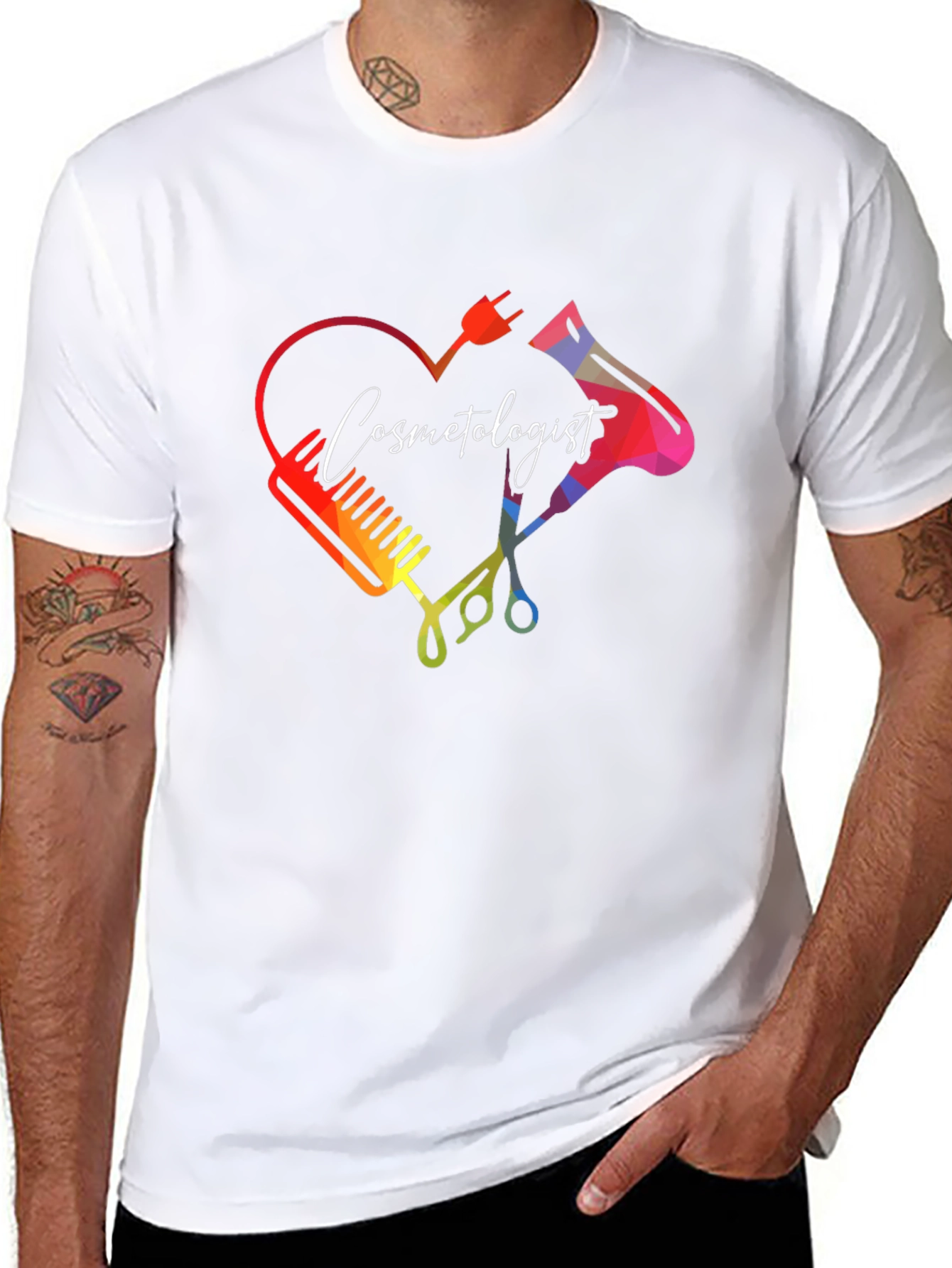 Cosmetologist Heart Graphic T-Shirt - Stylish Salon Apparel