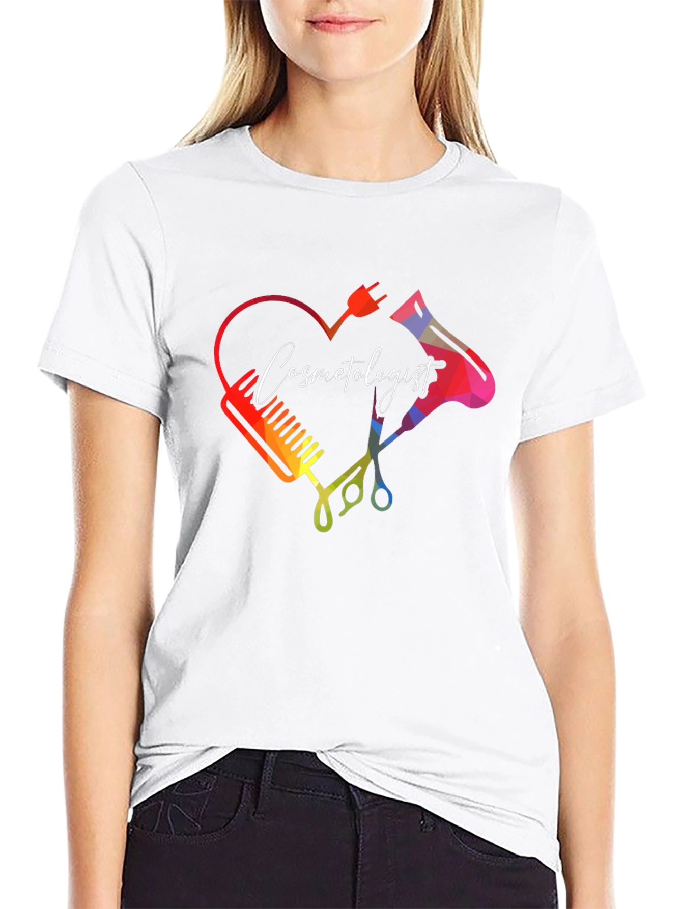 Cosmetologist Heart Graphic T-Shirt - Stylish Salon Apparel