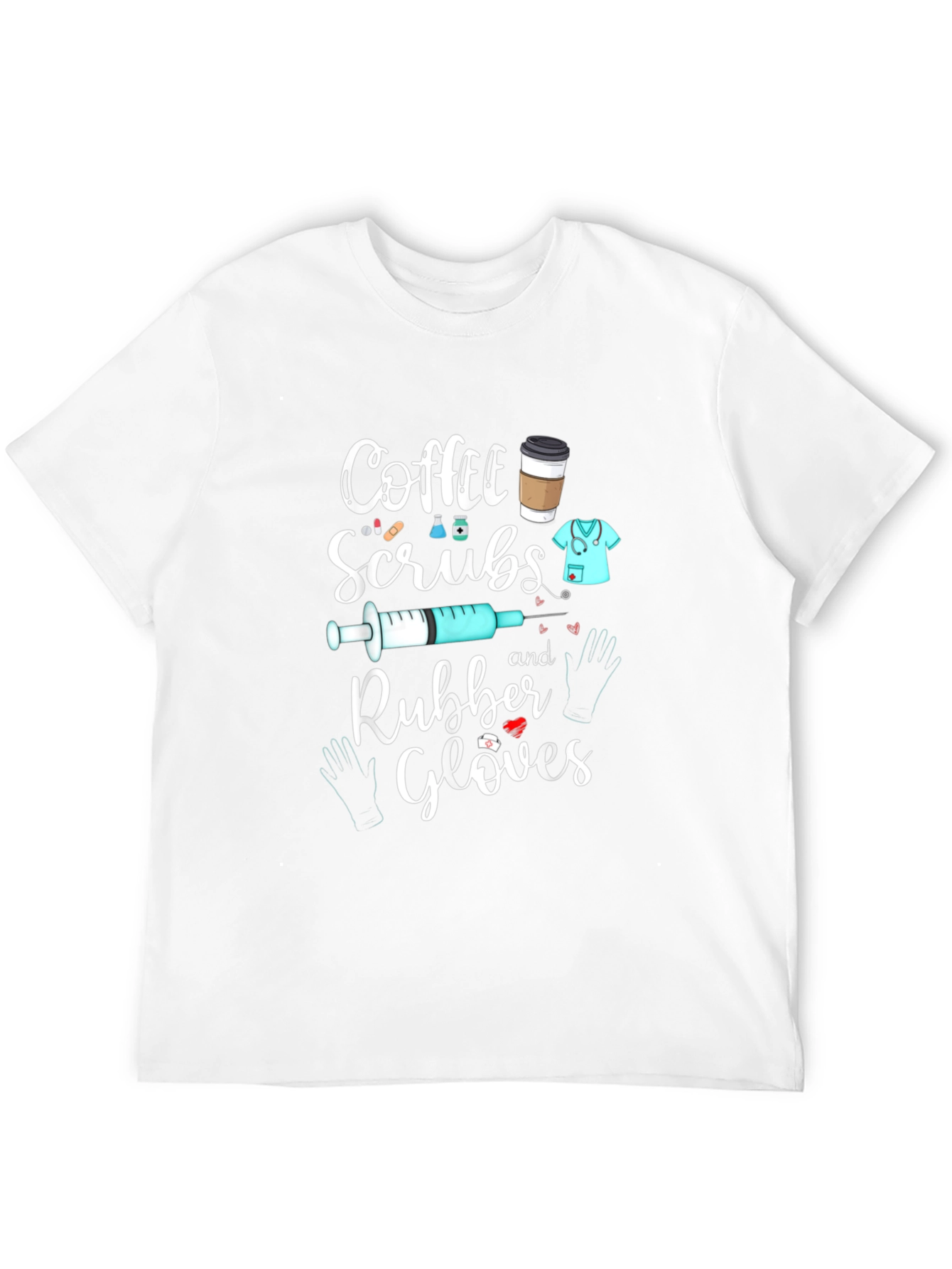 Coffee Scrubs Rubber Gloves Graphic T-Shirt