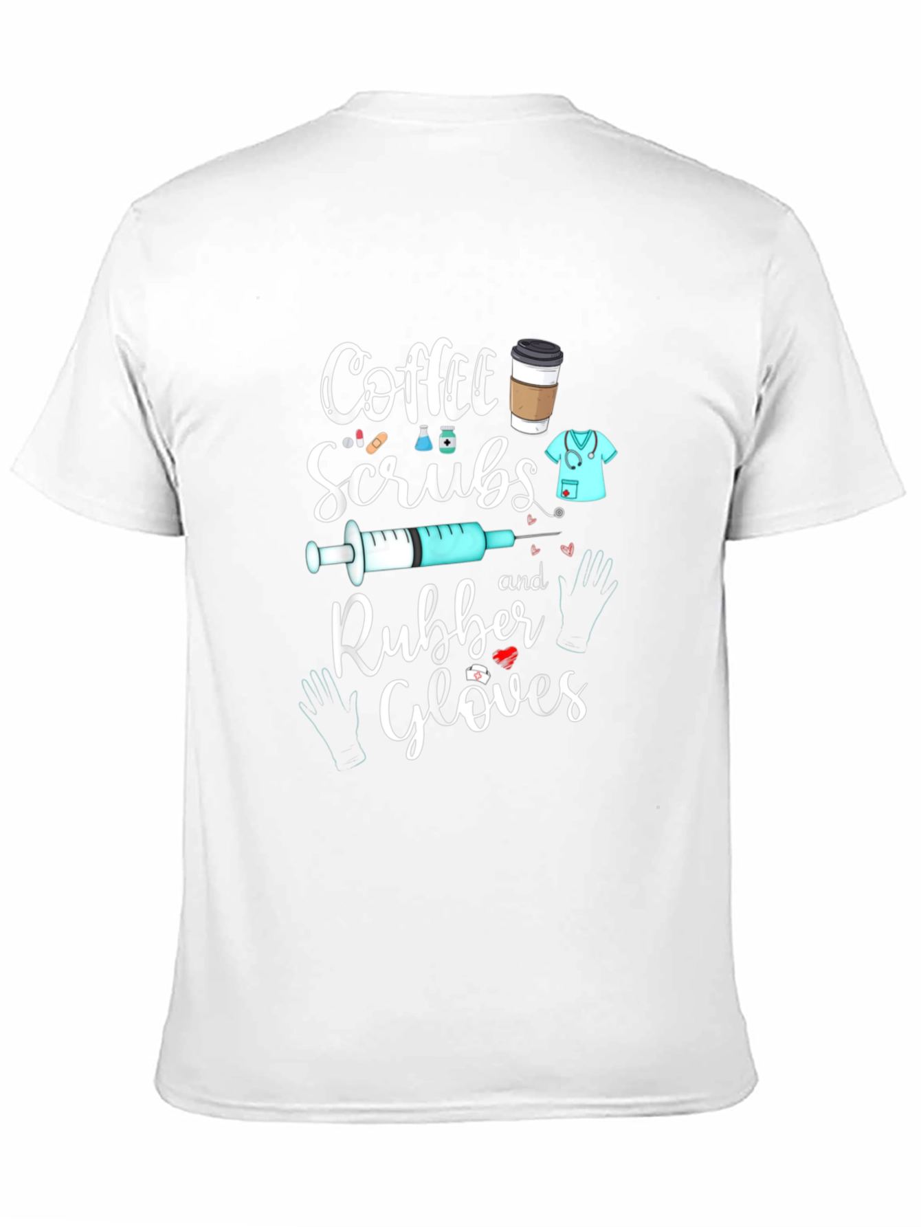 Coffee Scrubs Rubber Gloves Graphic T-Shirt