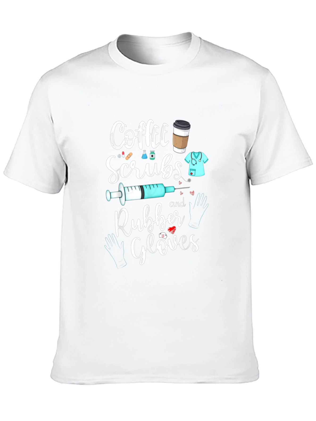 Coffee Scrubs Rubber Gloves Graphic T-Shirt