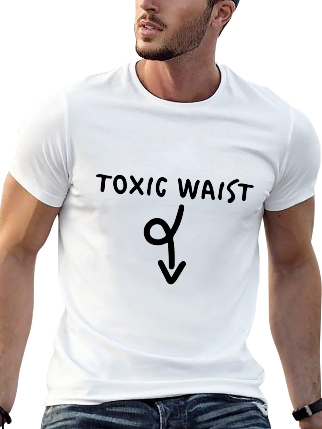 Toxic Waist Graphic T-Shirt - Trendy Slogan Tee