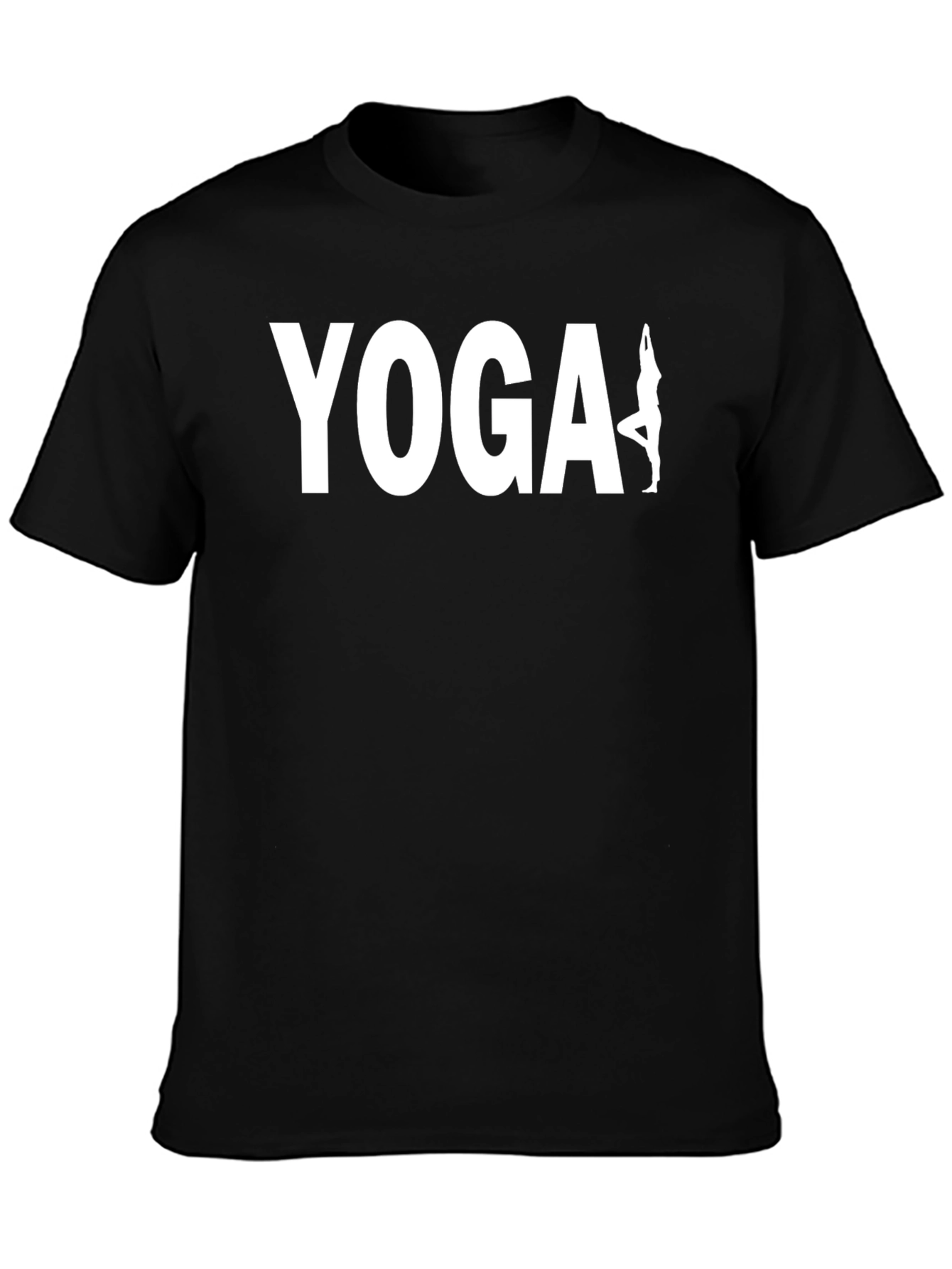Yoga Pose Graphic Print Mens Black T-Shirt