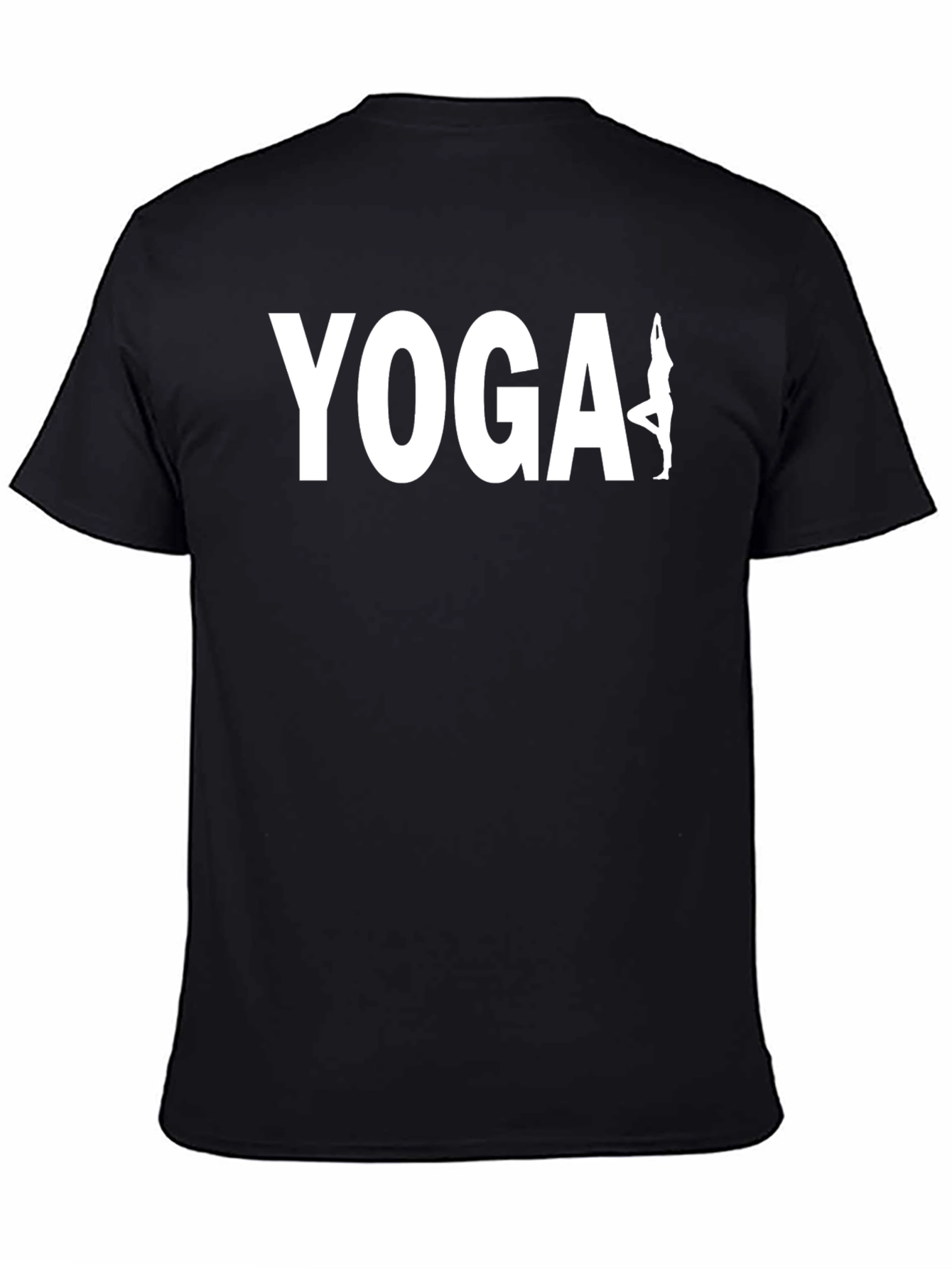 Yoga Pose Graphic Print Mens Black T-Shirt
