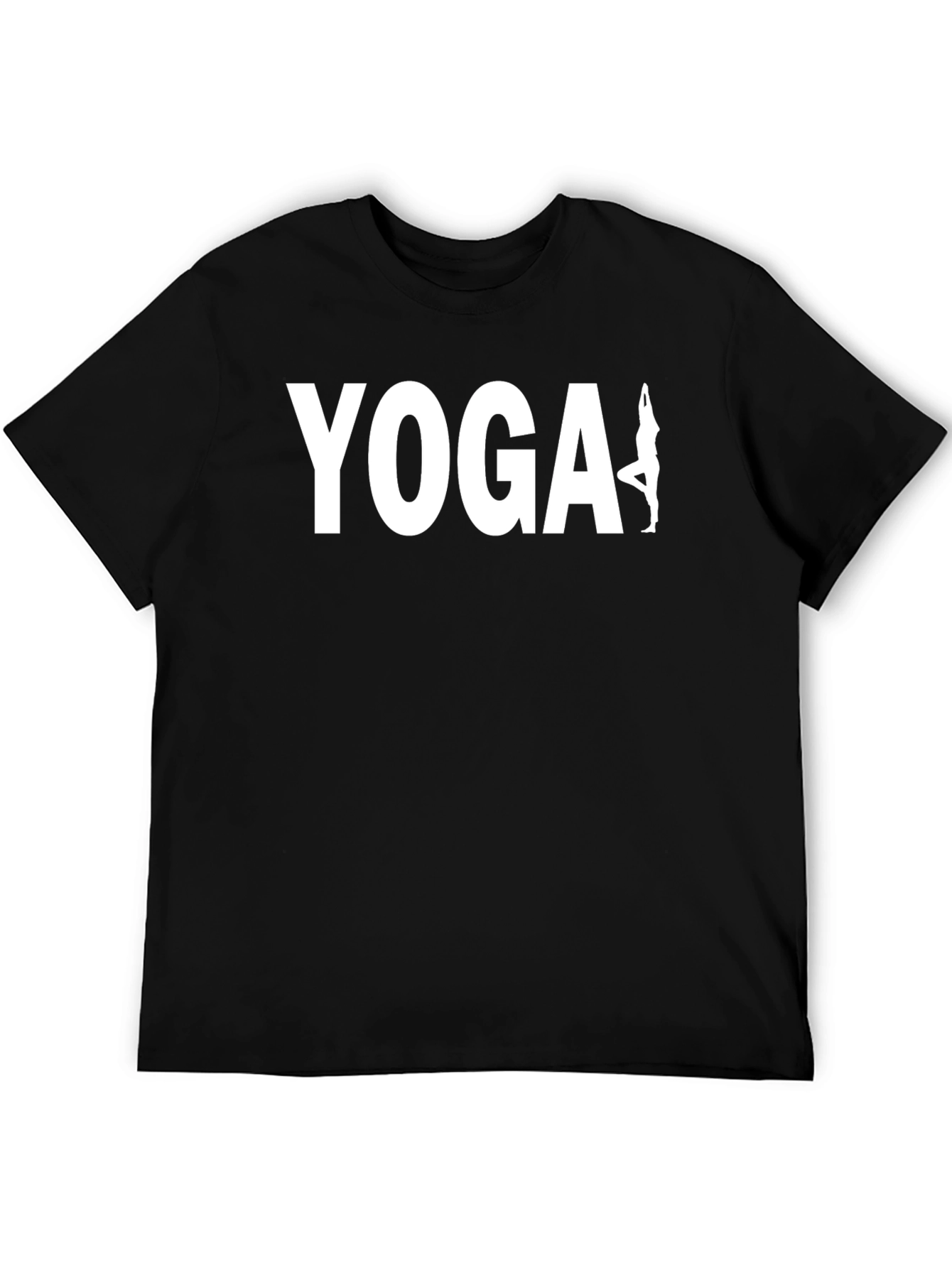 Yoga Pose Graphic Print Mens Black T-Shirt