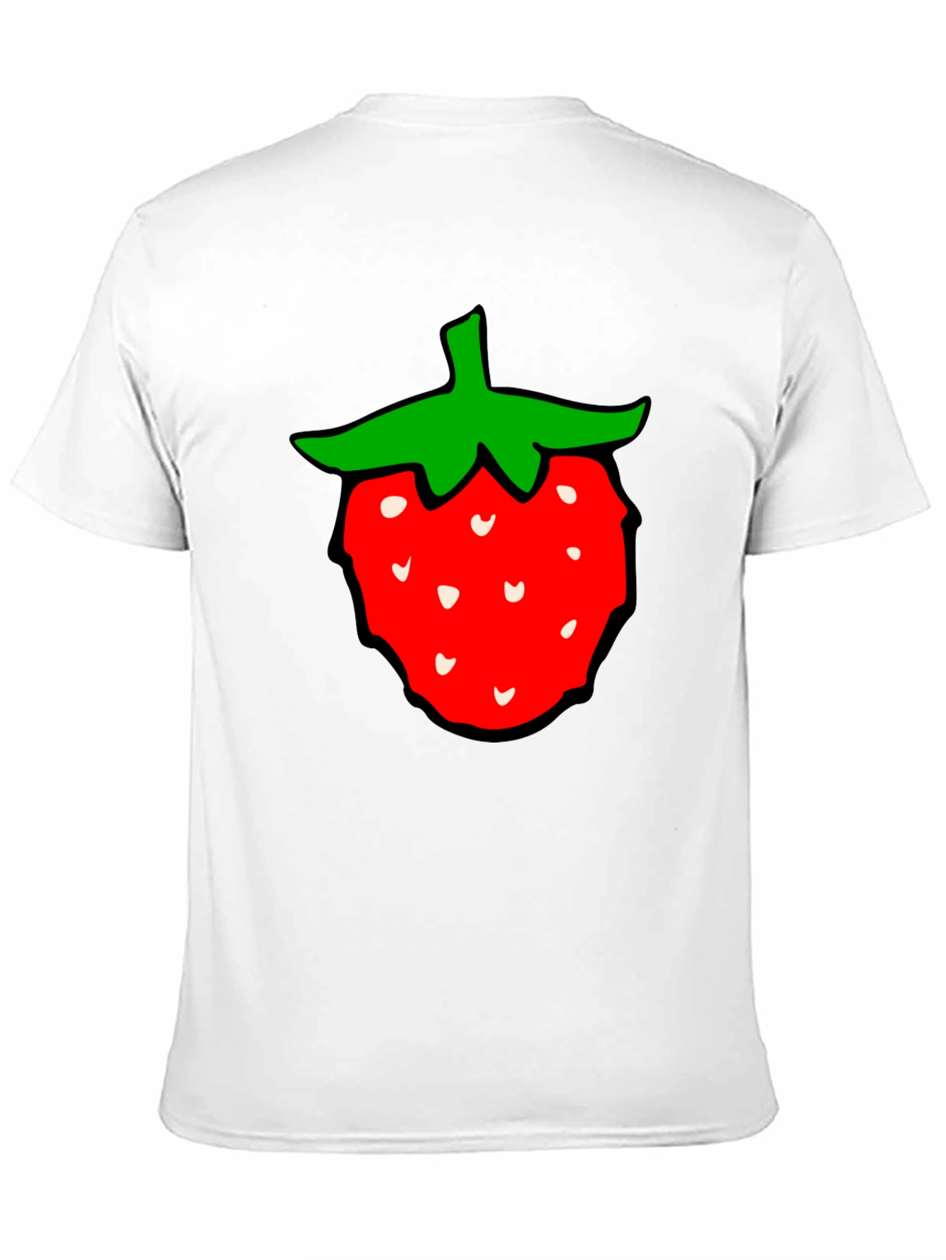 Strawberry Graphic Tee - Classic Black Cotton T-Shirt