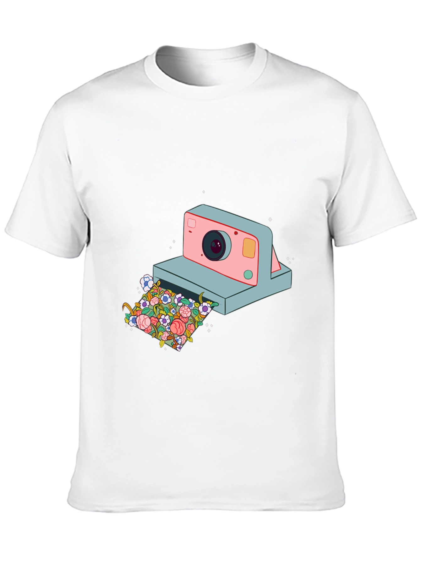 Floral Camera Graphic T-Shirt