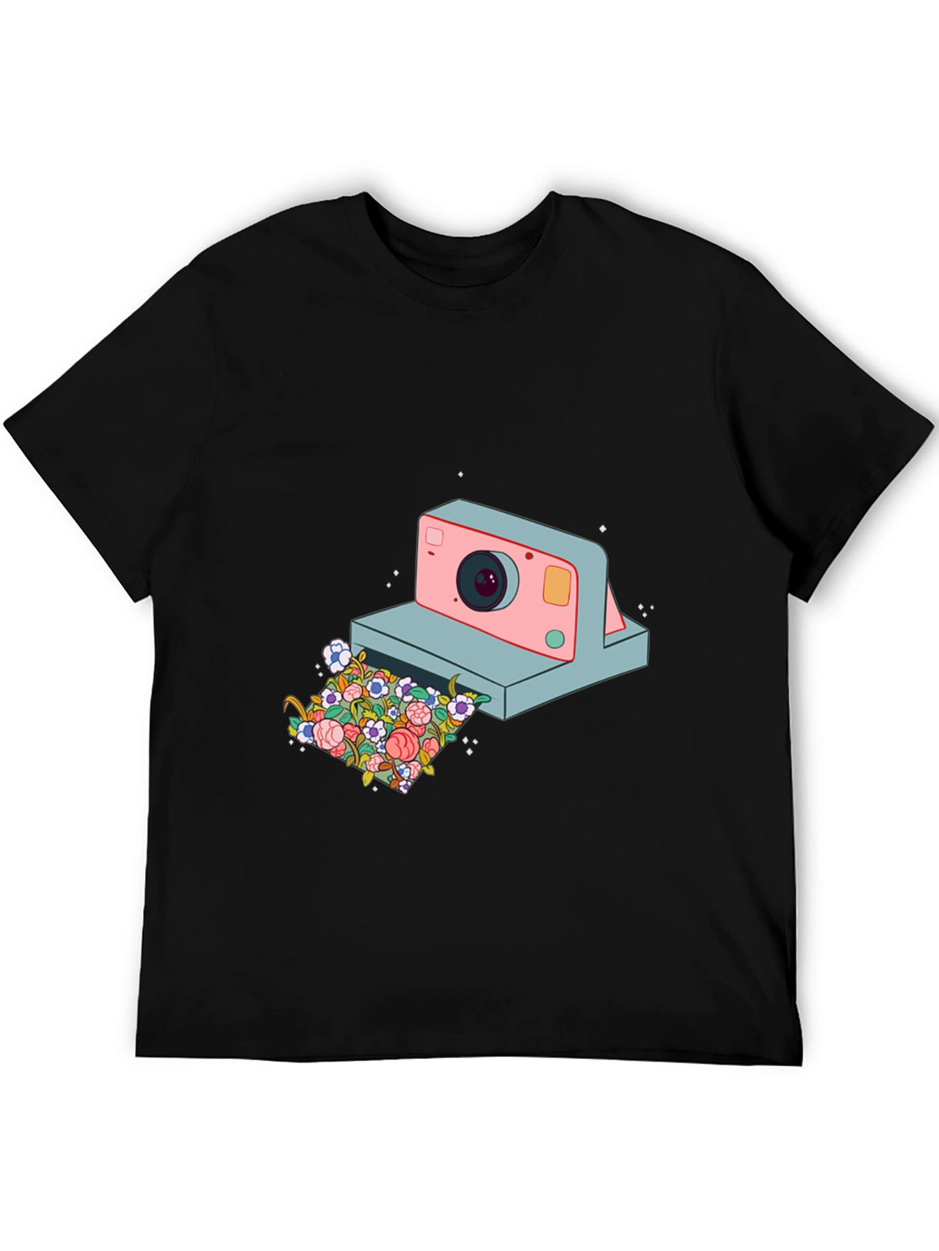 Floral Camera Graphic T-Shirt