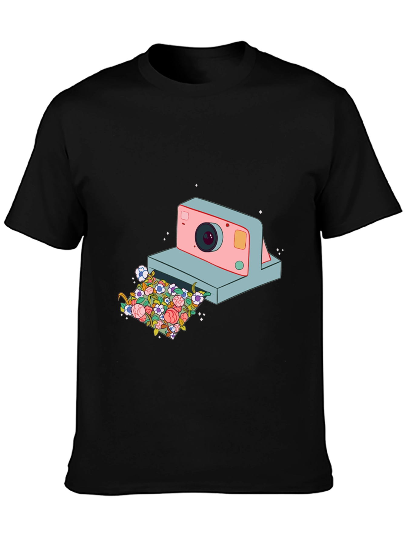 Floral Camera Graphic T-Shirt