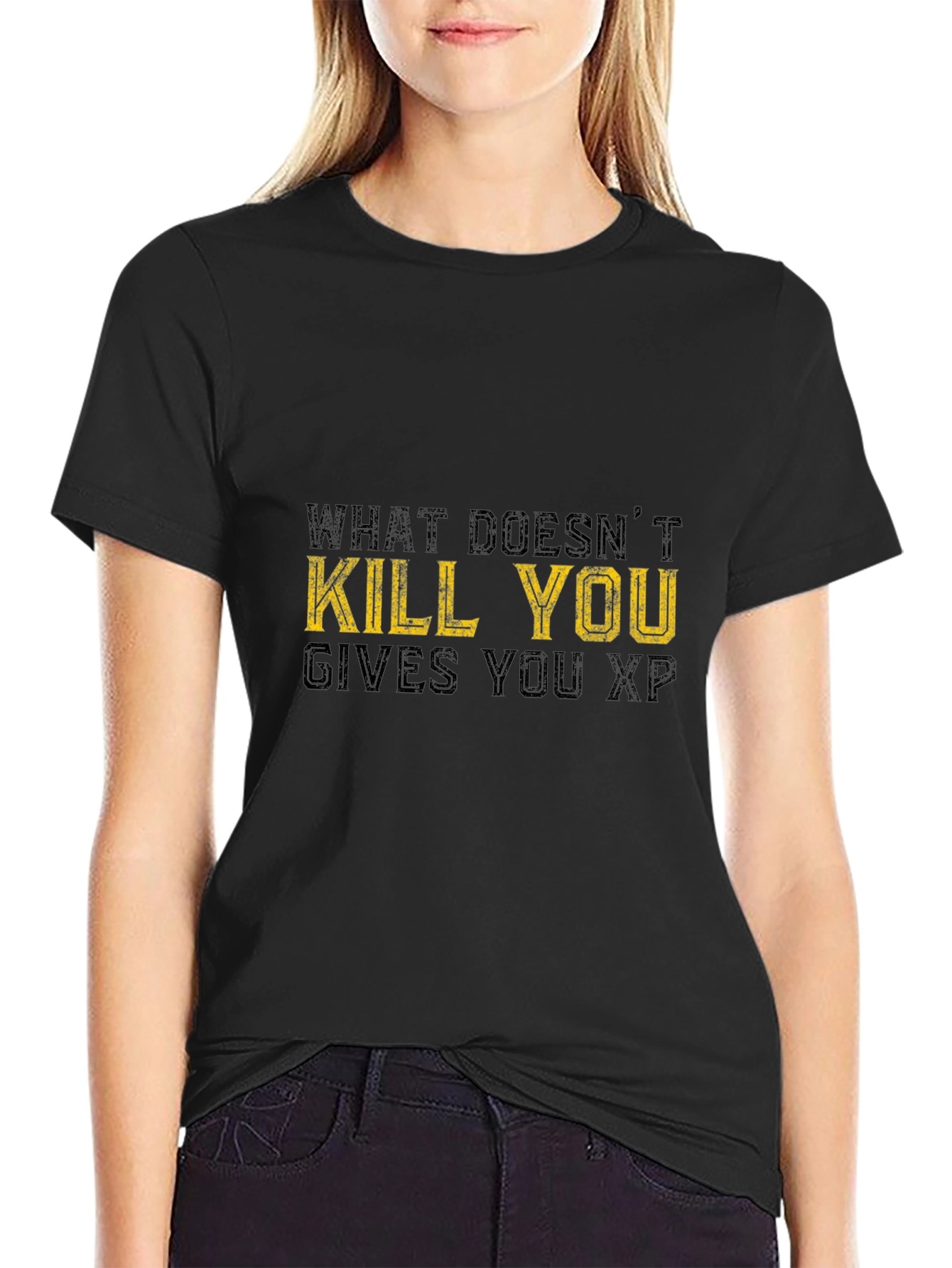What Doesnt Kill You Gives You XP Black T-Shirt