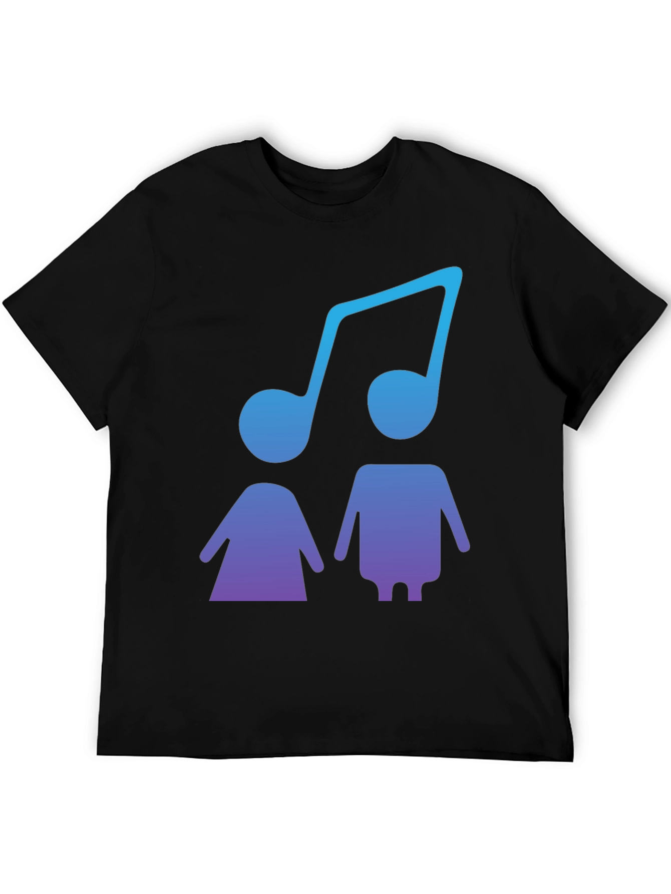 Musical Duo Graphic Tee - Stylish Black T-Shirt