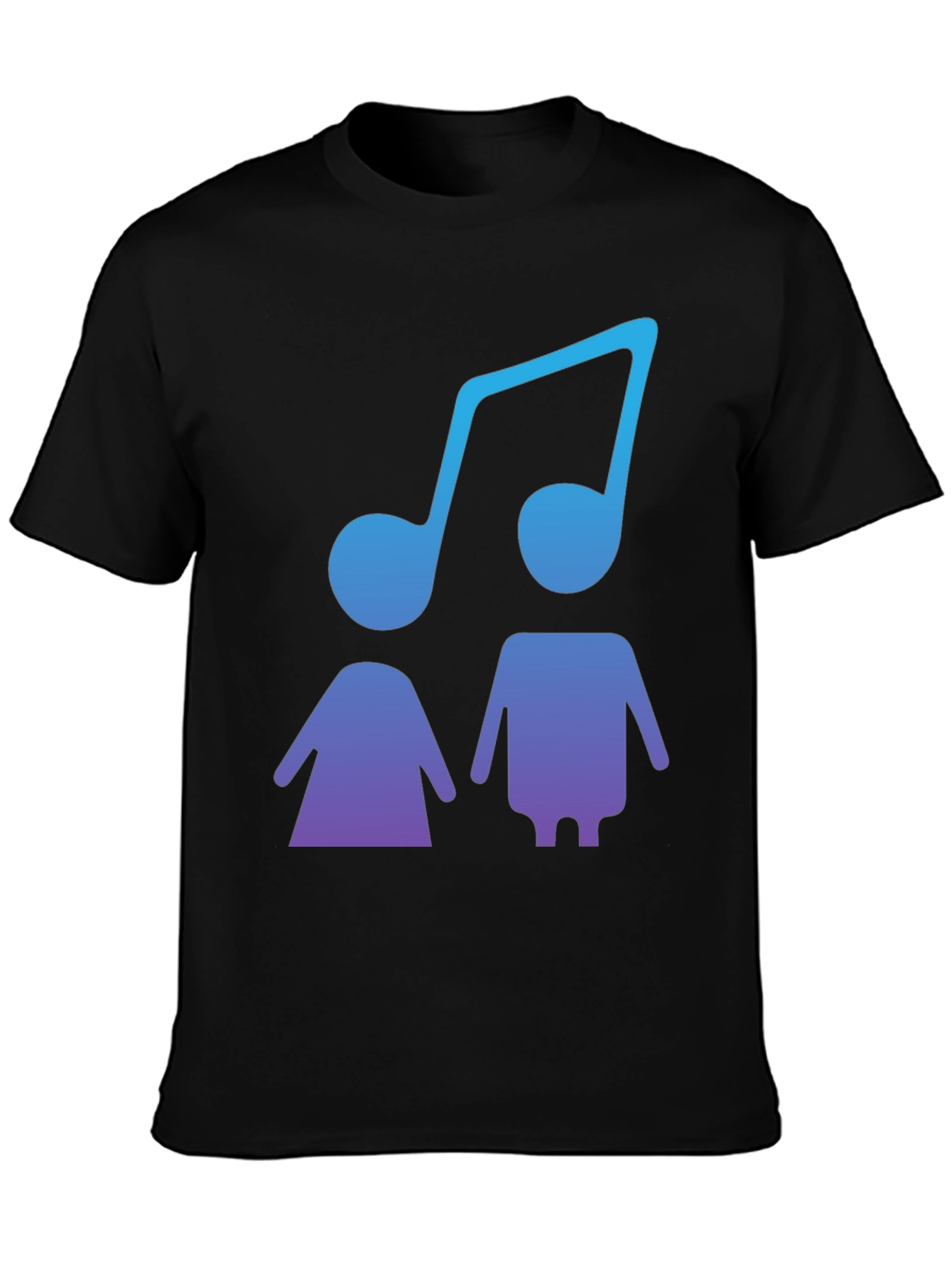 Musical Duo Graphic Tee - Stylish Black T-Shirt