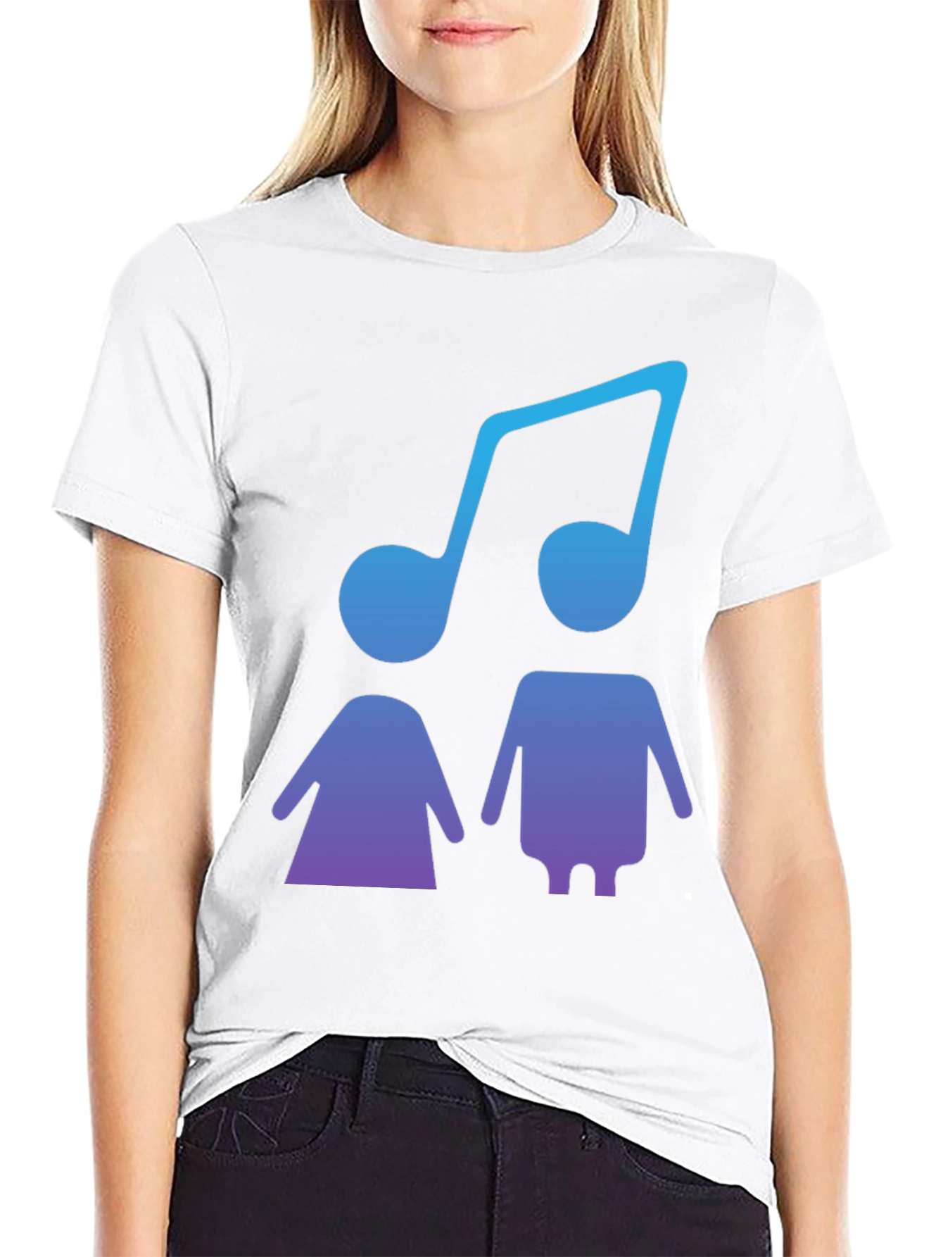 Musical Duo Graphic Tee - Stylish Black T-Shirt