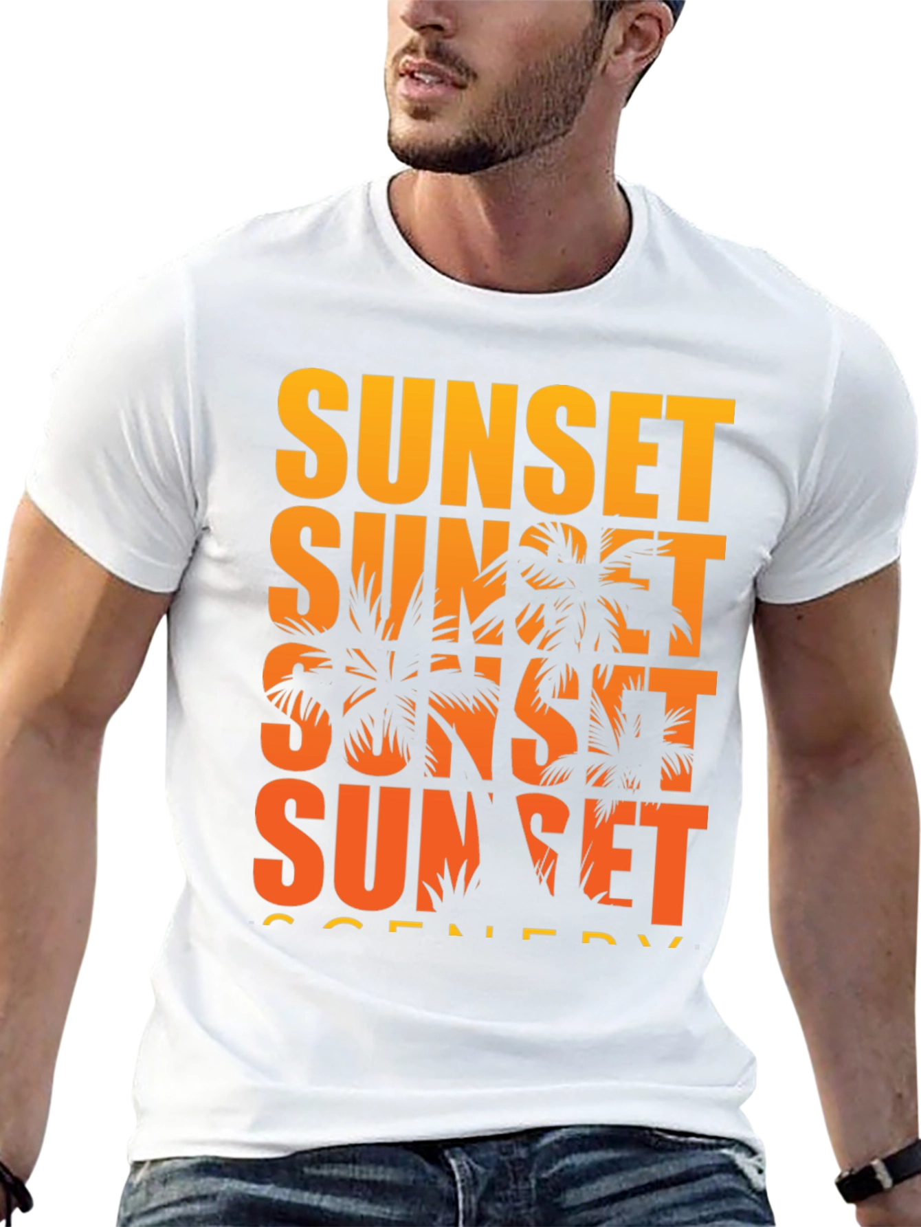 Sunset Scenery Graphic T-Shirt