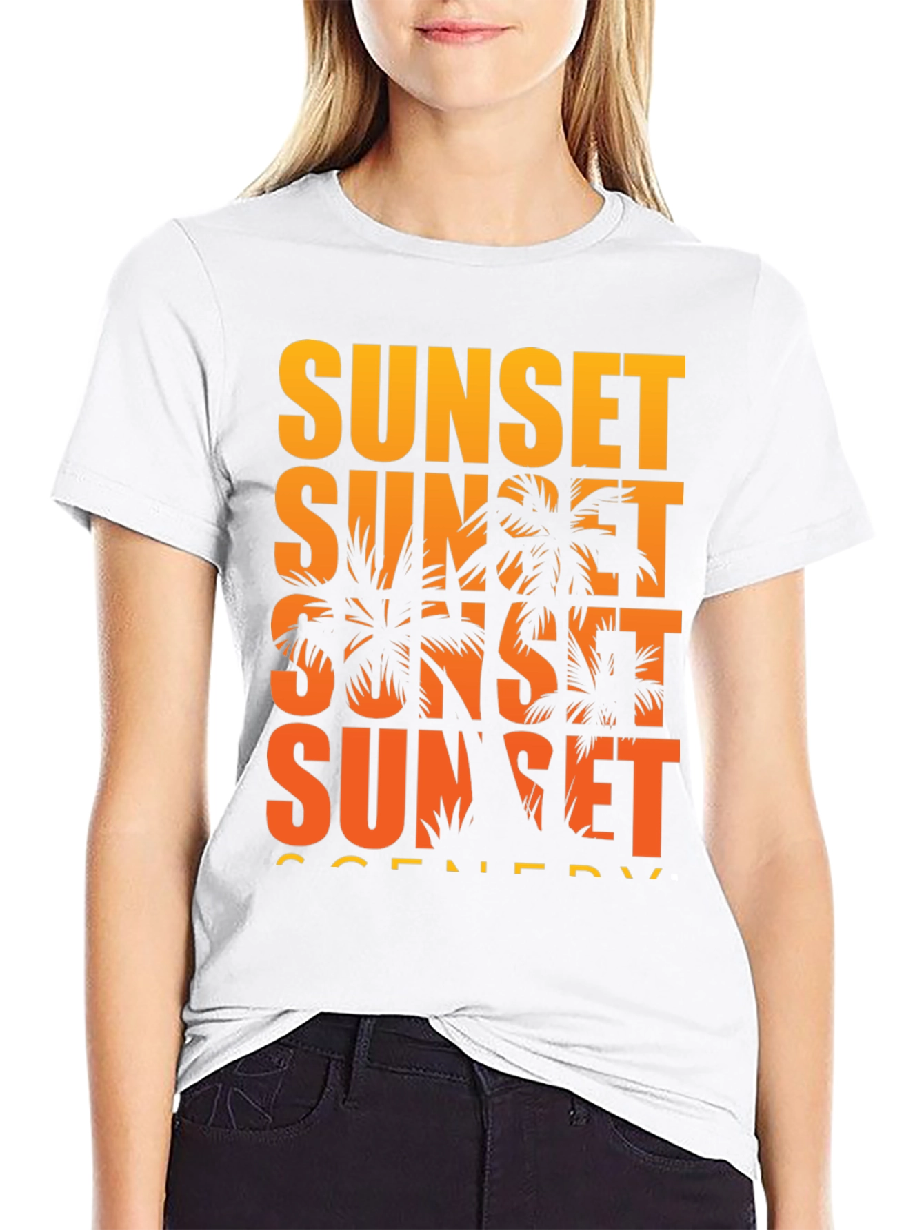 Sunset Scenery Graphic T-Shirt