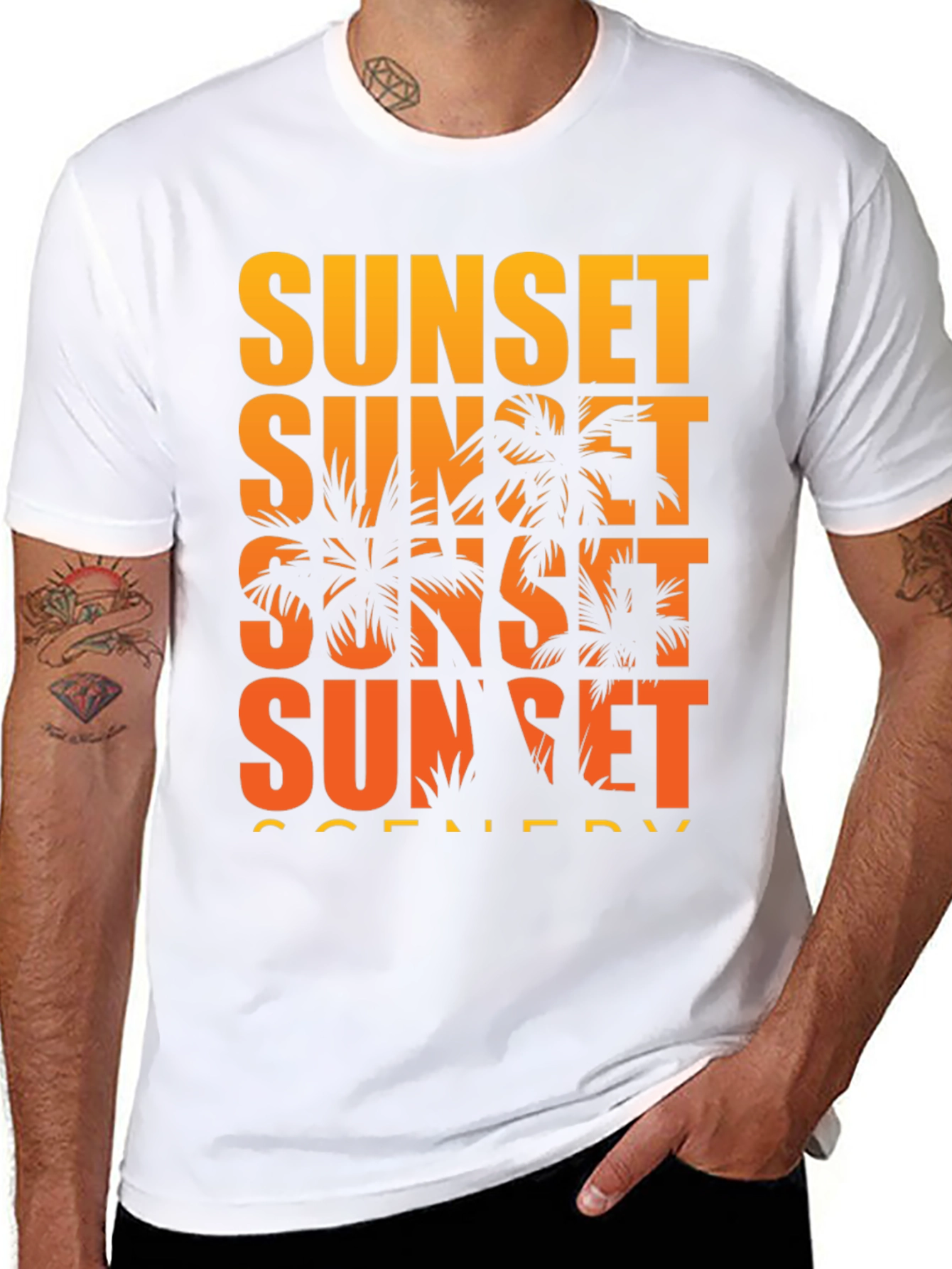 Sunset Scenery Graphic T-Shirt