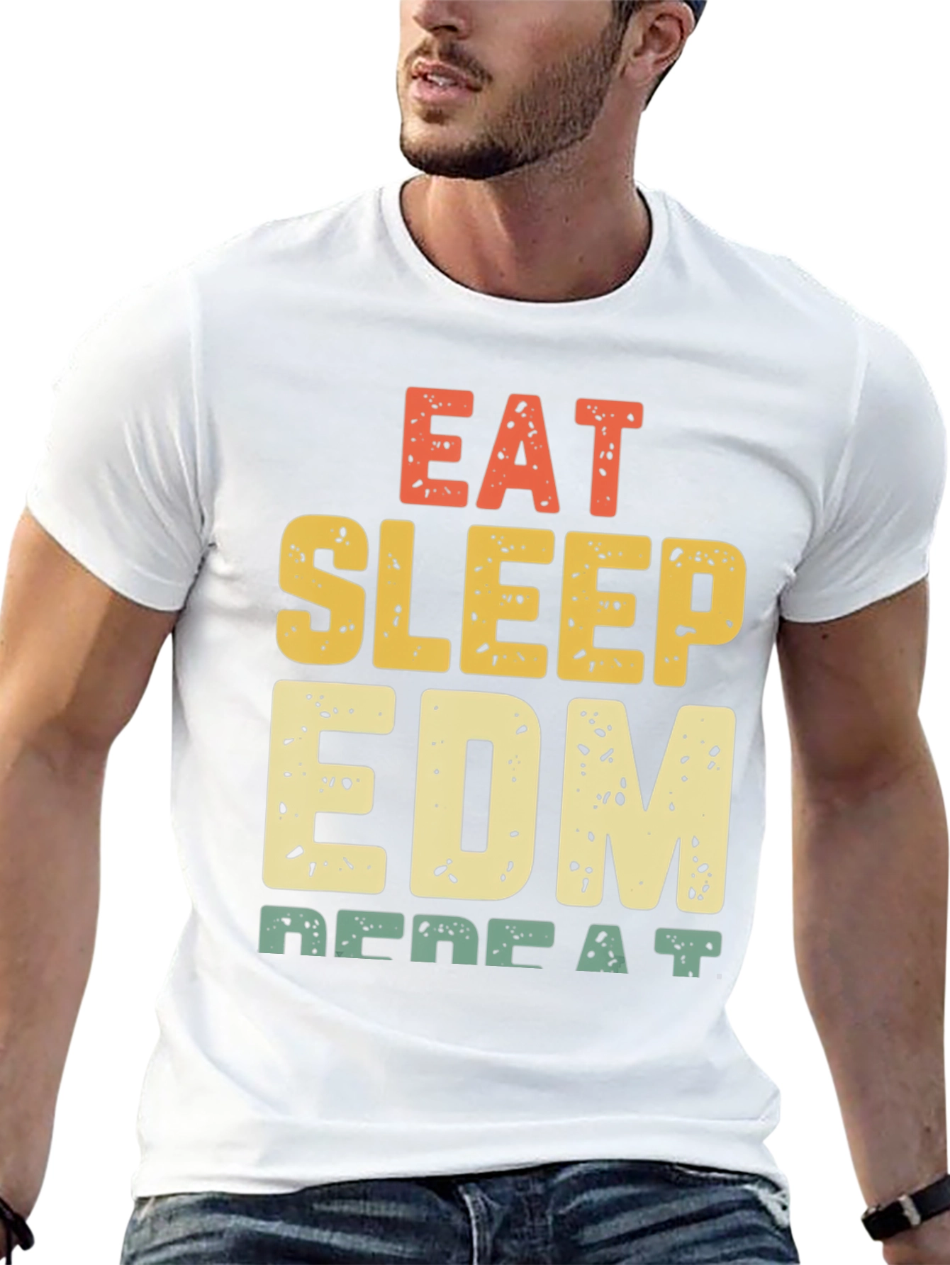 Eat Sleep EDM Repeat Black Graphic Tee