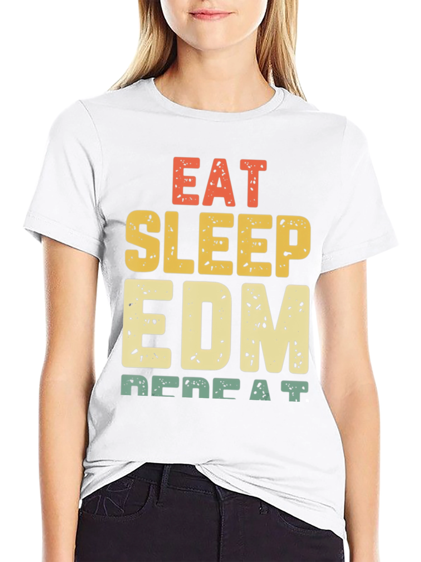 Eat Sleep EDM Repeat Black Graphic Tee