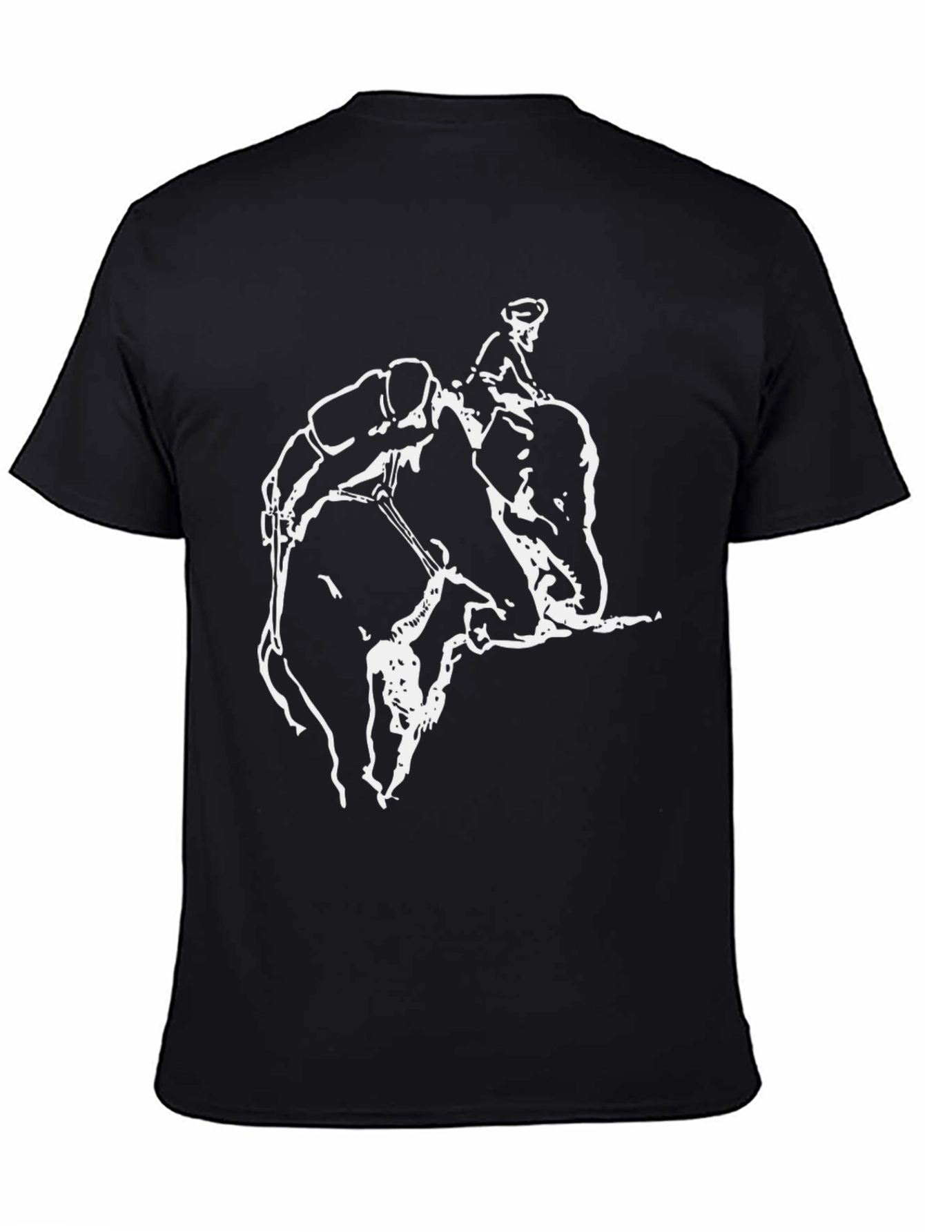 Equestrian Sketch Tee - Stylish Black Cotton Shirt