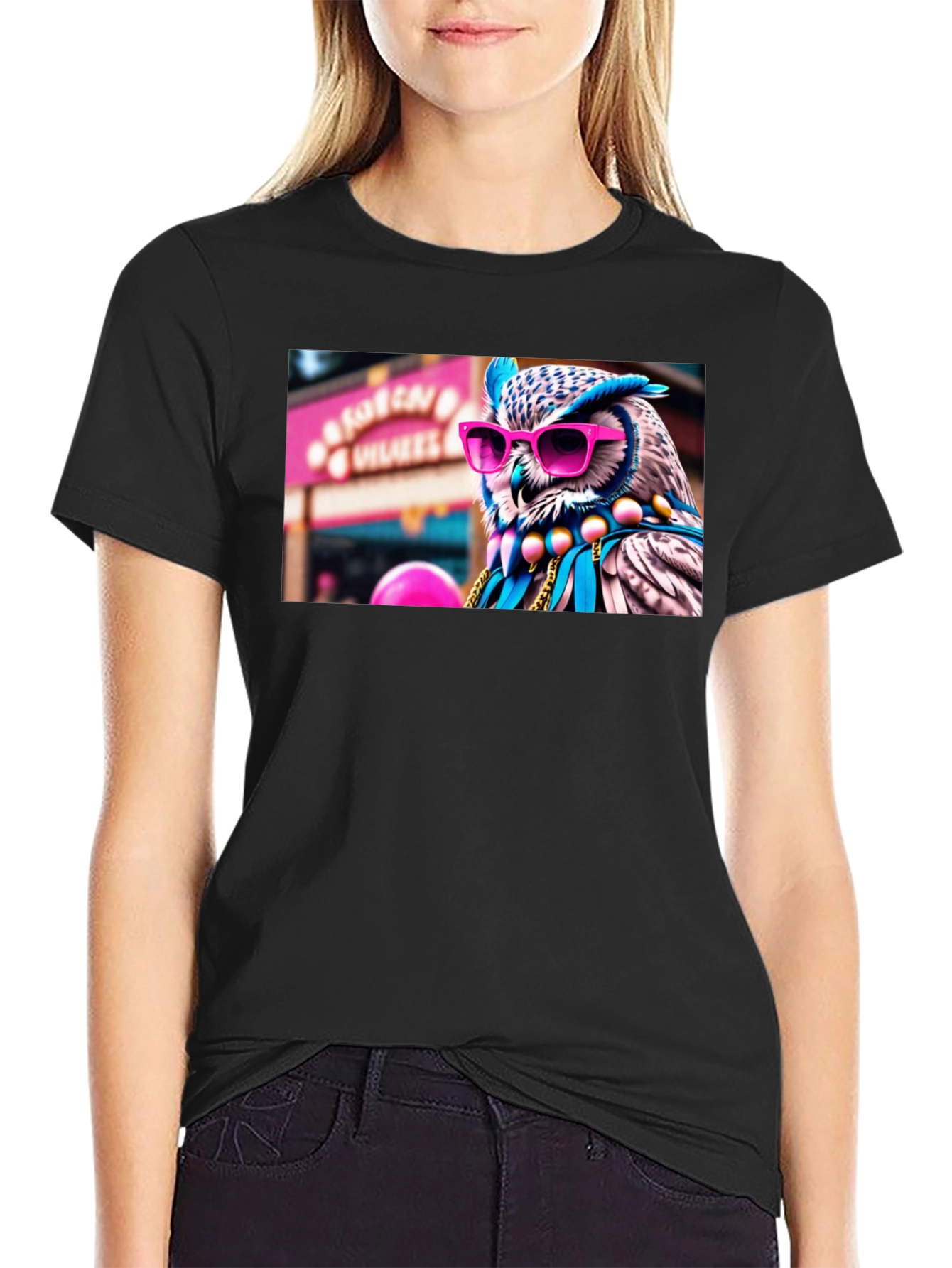 Cool Owl Graphic Tee - Funky Animal Shirt