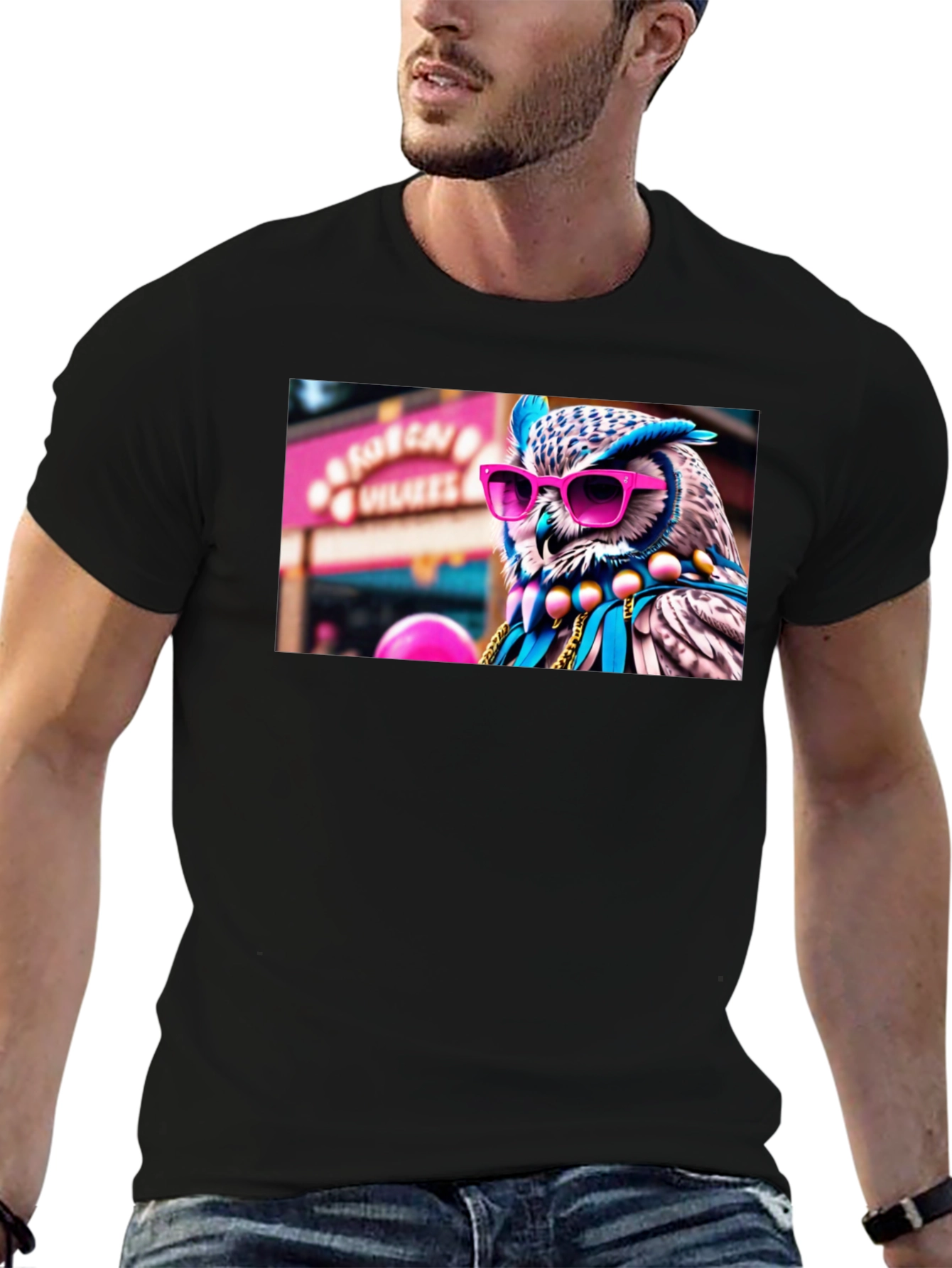 Cool Owl Graphic Tee - Funky Animal Shirt
