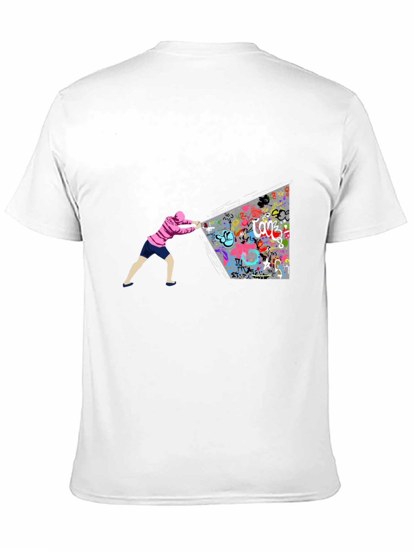 Graffiti Wall Black T-Shirt - Unique Artistic Design