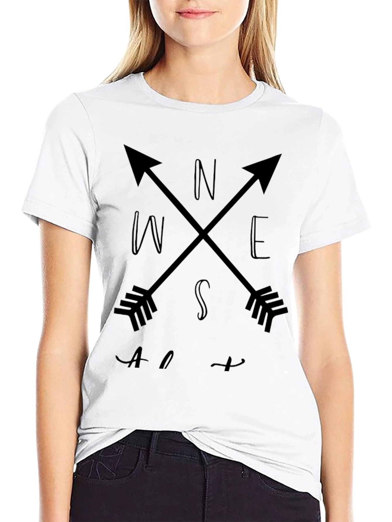 Compass Arrows Graphic Tee - Black