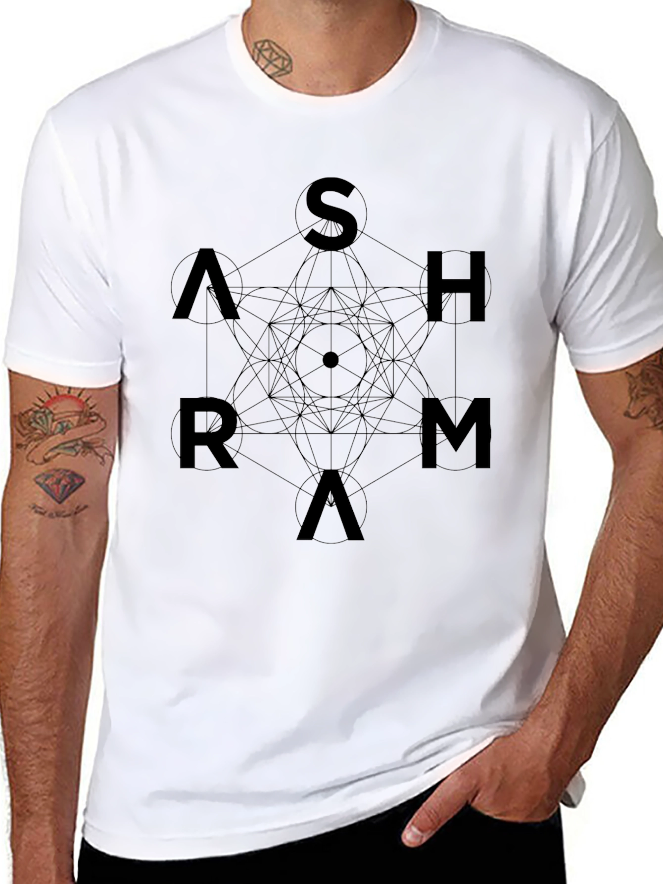 Ashrama Graphic Print Black T-Shirt