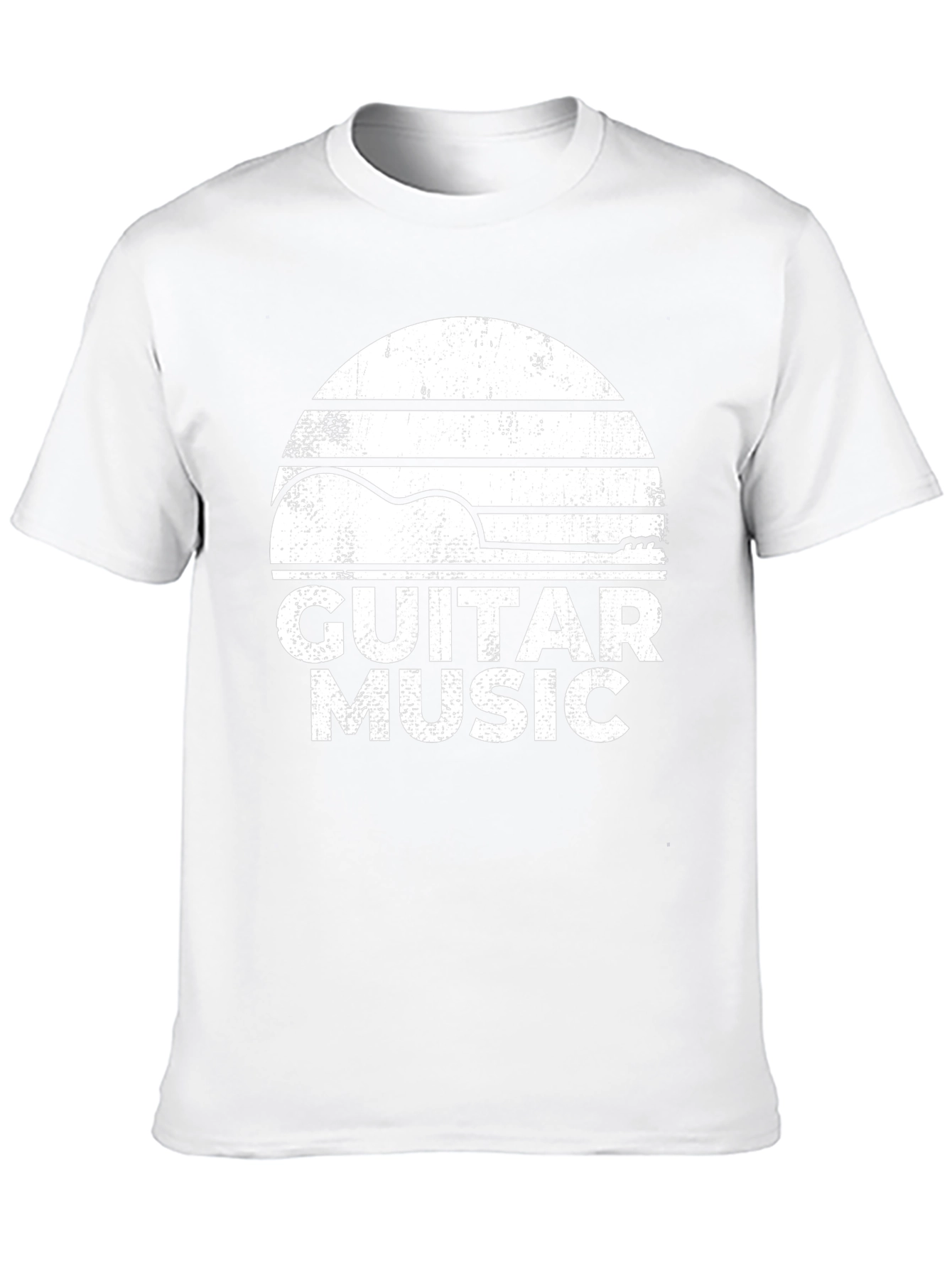 Guitar Music Graphic Tee - Retro Style Black T-Shirt