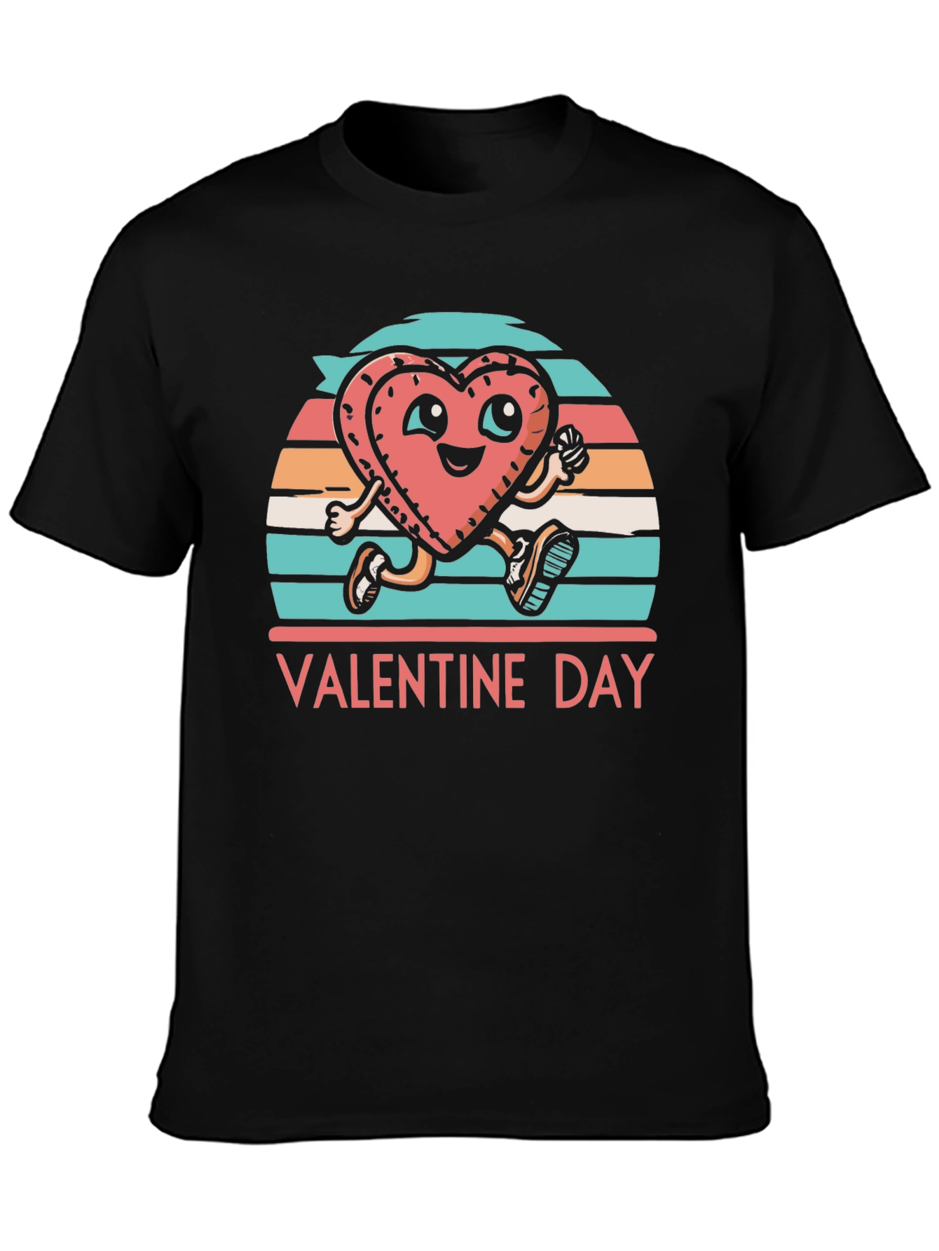 Valentines Day Heart Runner Graphic Tee