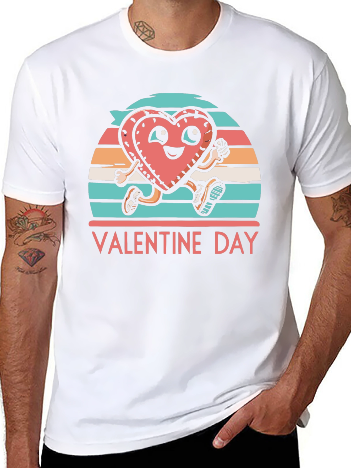 Valentines Day Heart Runner Graphic Tee