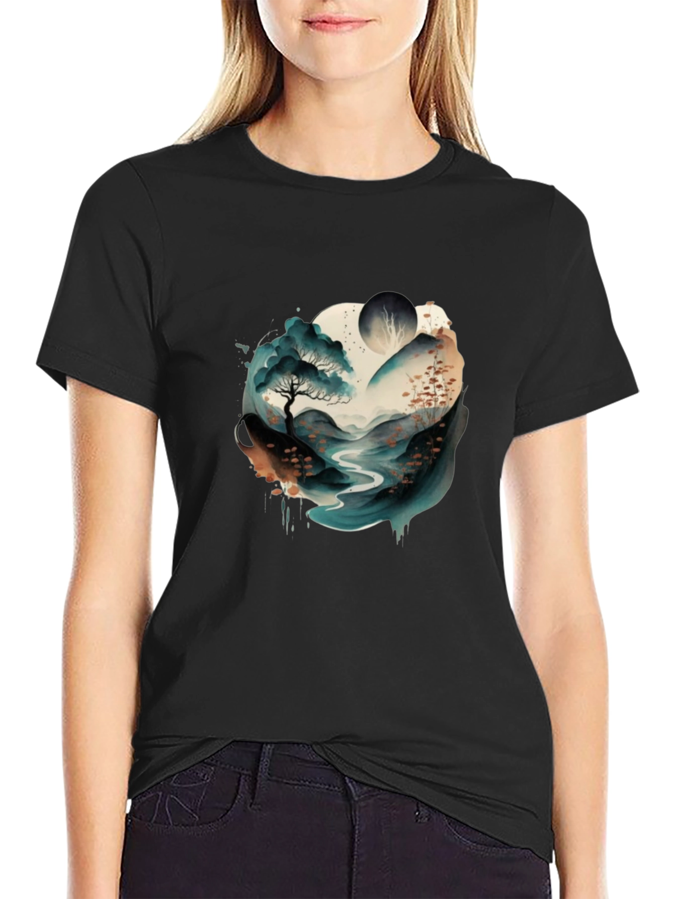 Watercolor Landscape Graphic Tee