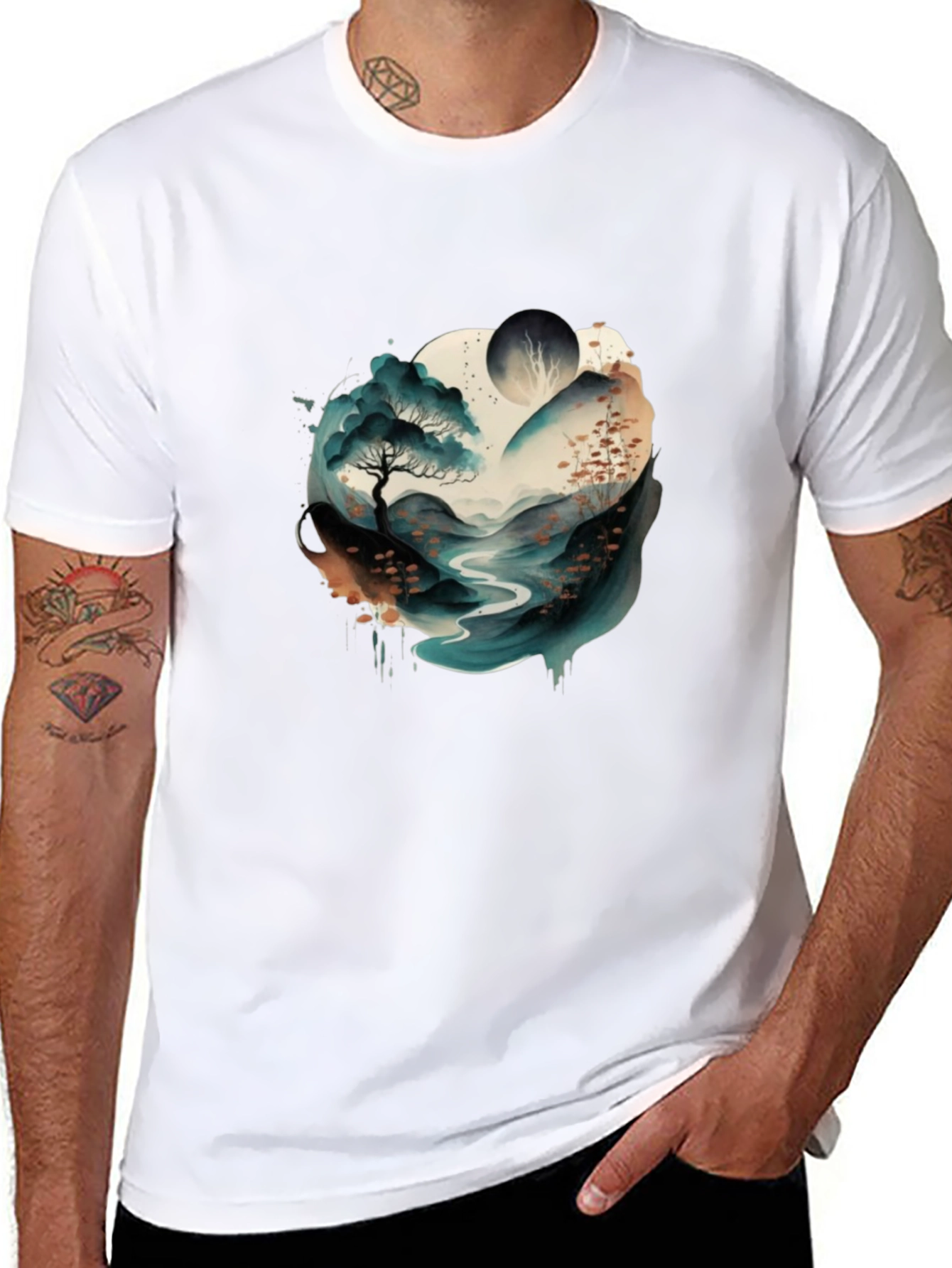 Watercolor Landscape Graphic Tee
